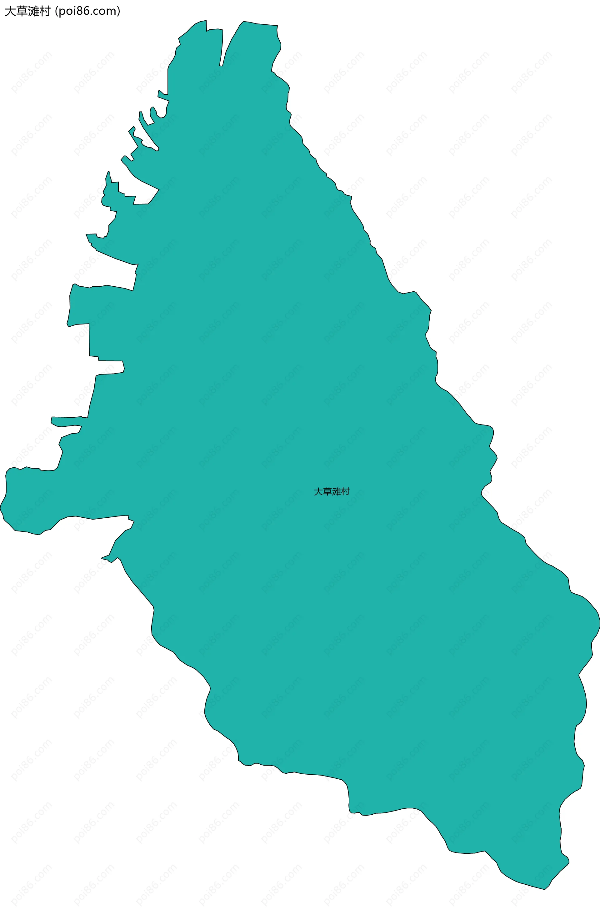 大草滩村边界地图