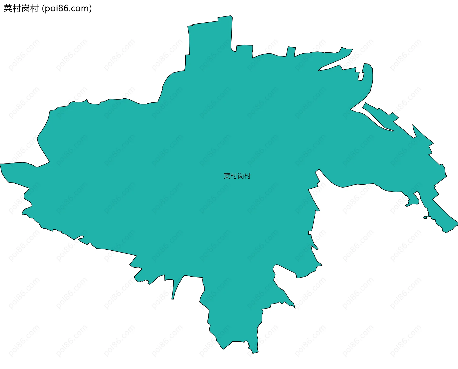 菜村岗村边界地图