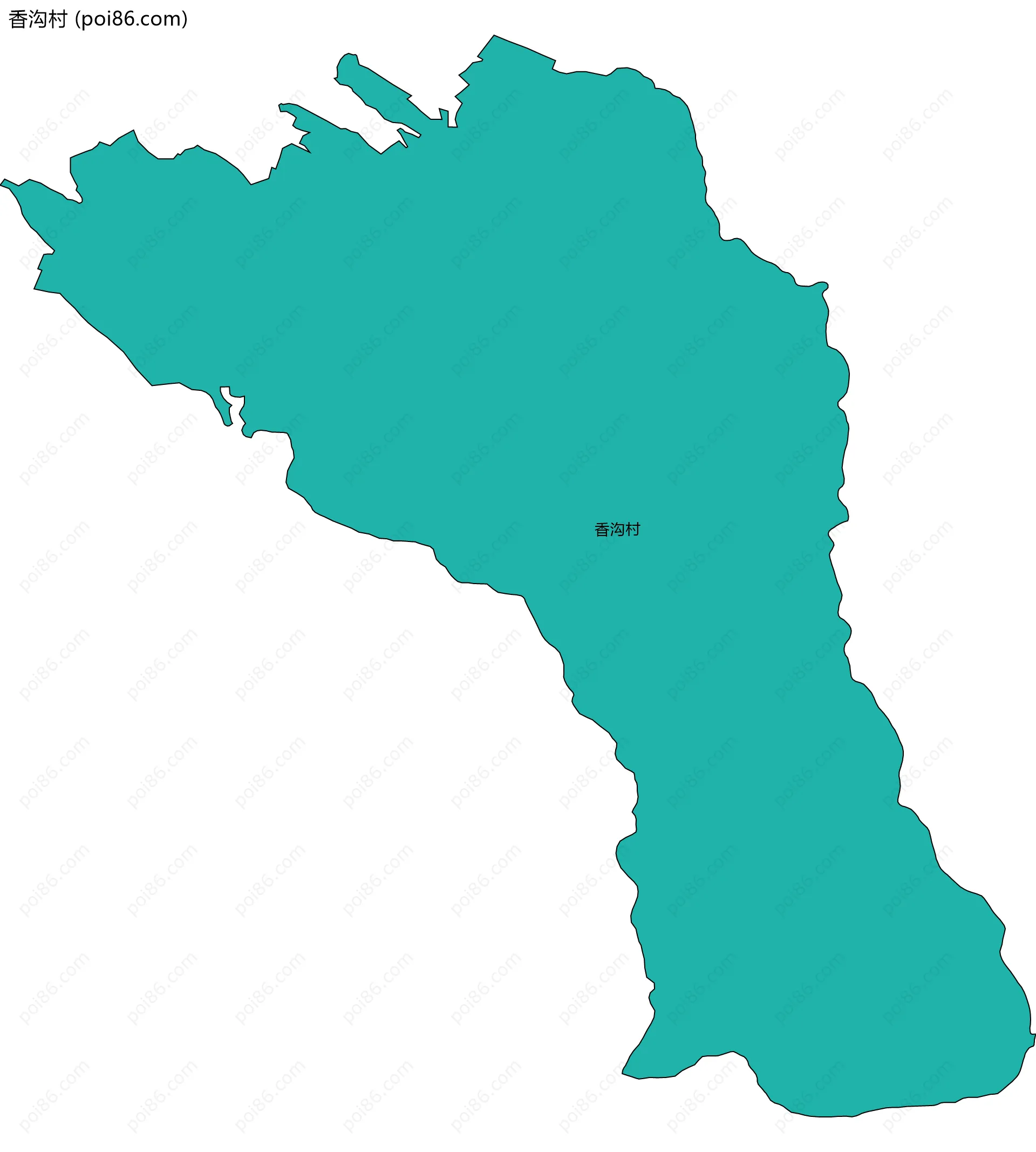 香沟村边界地图