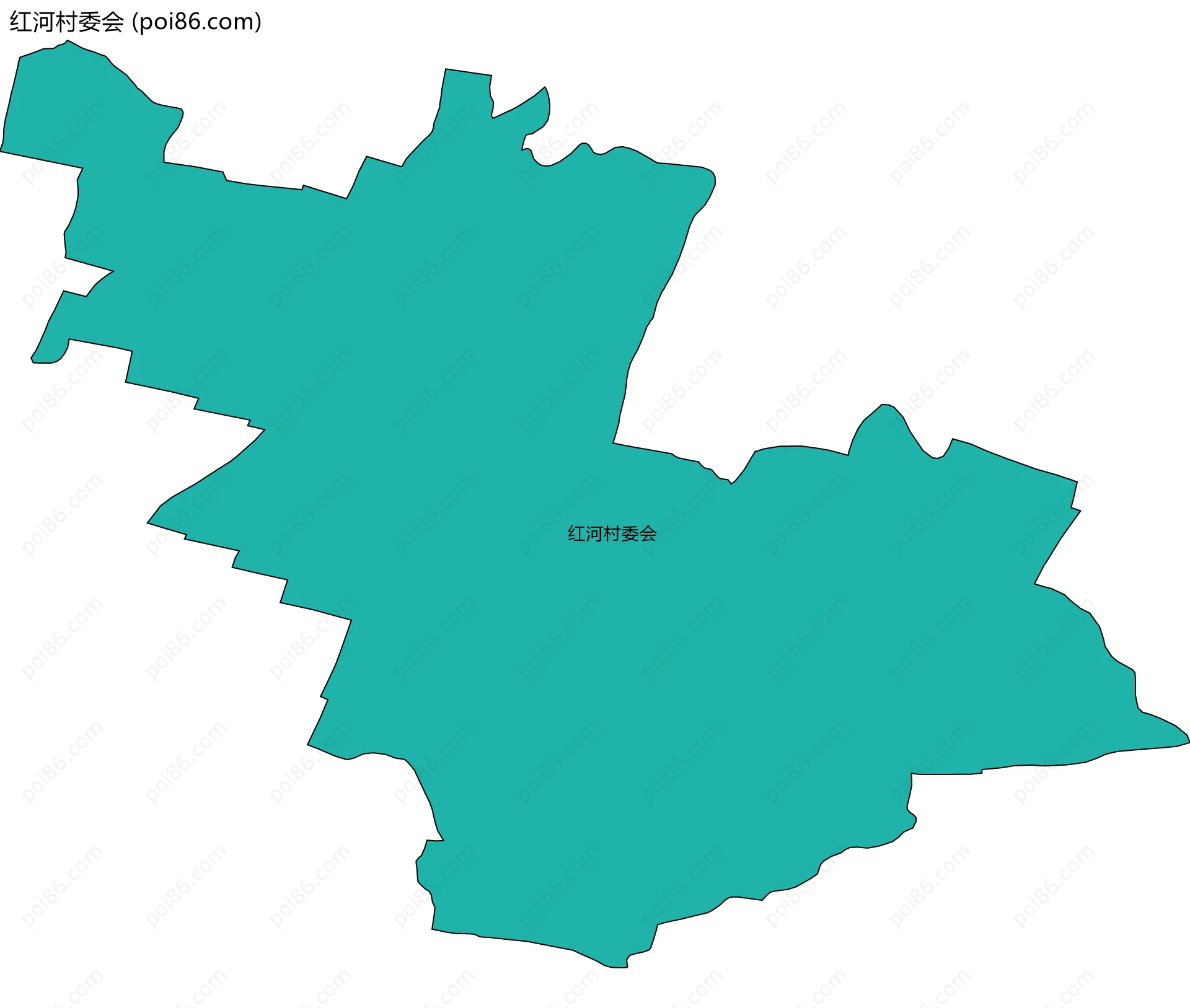 红河村委会边界地图