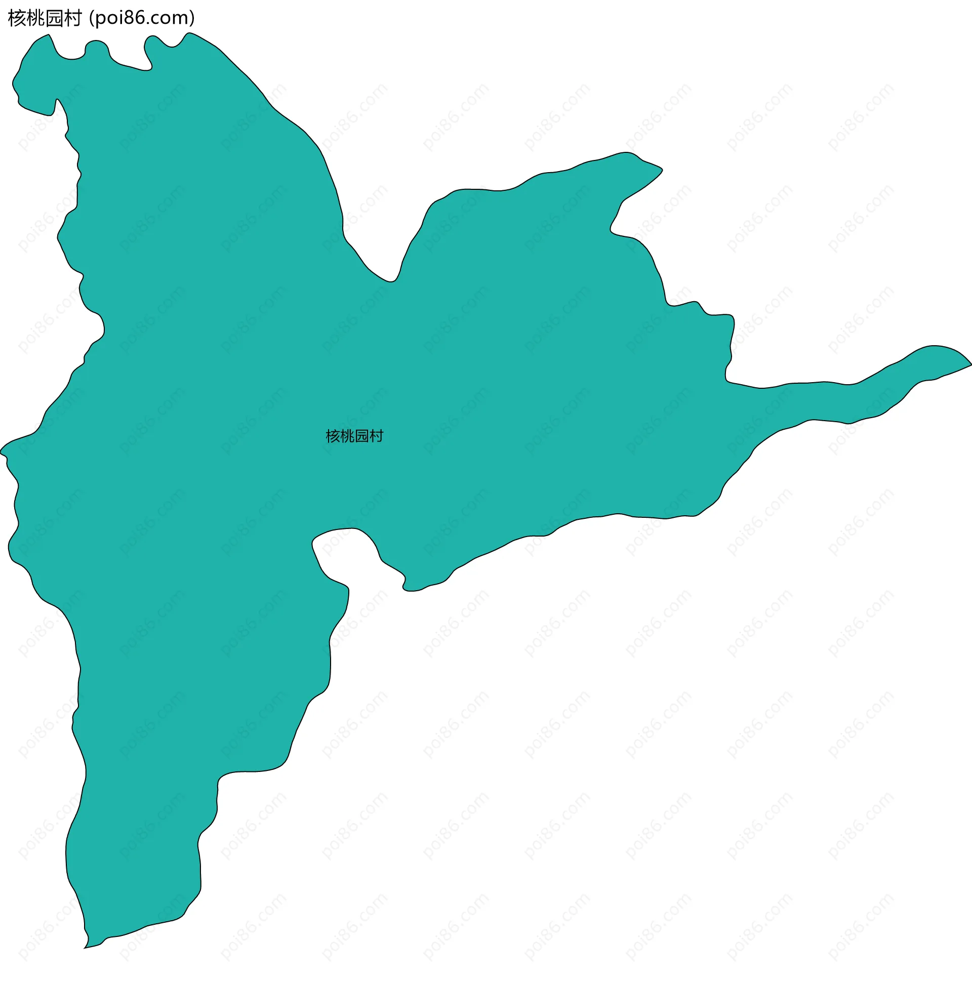 核桃园村边界地图