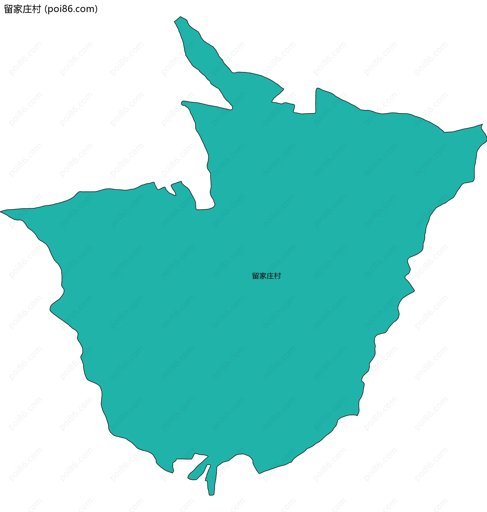留家庄村边界地图