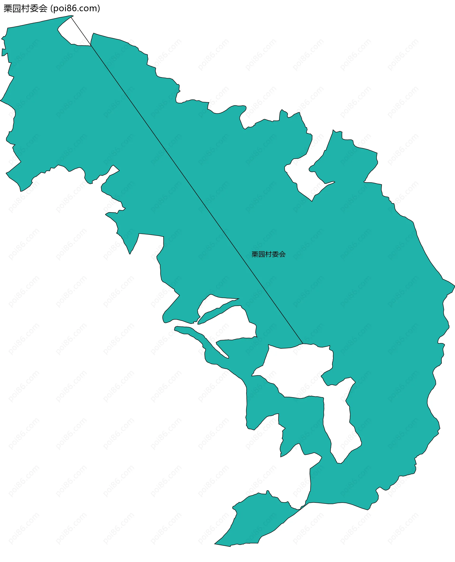 栗园村委会边界地图