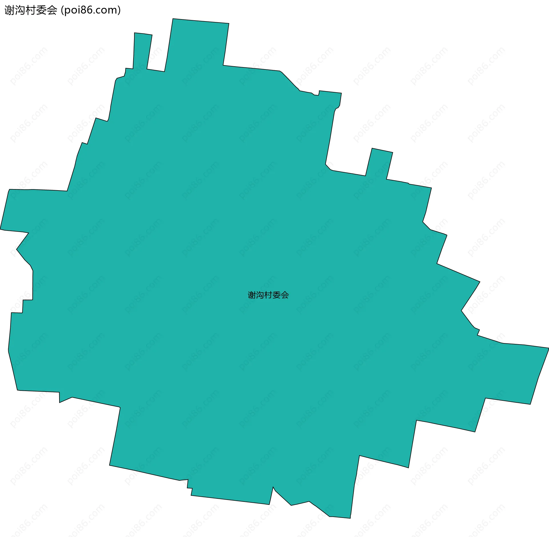 谢沟村委会边界地图