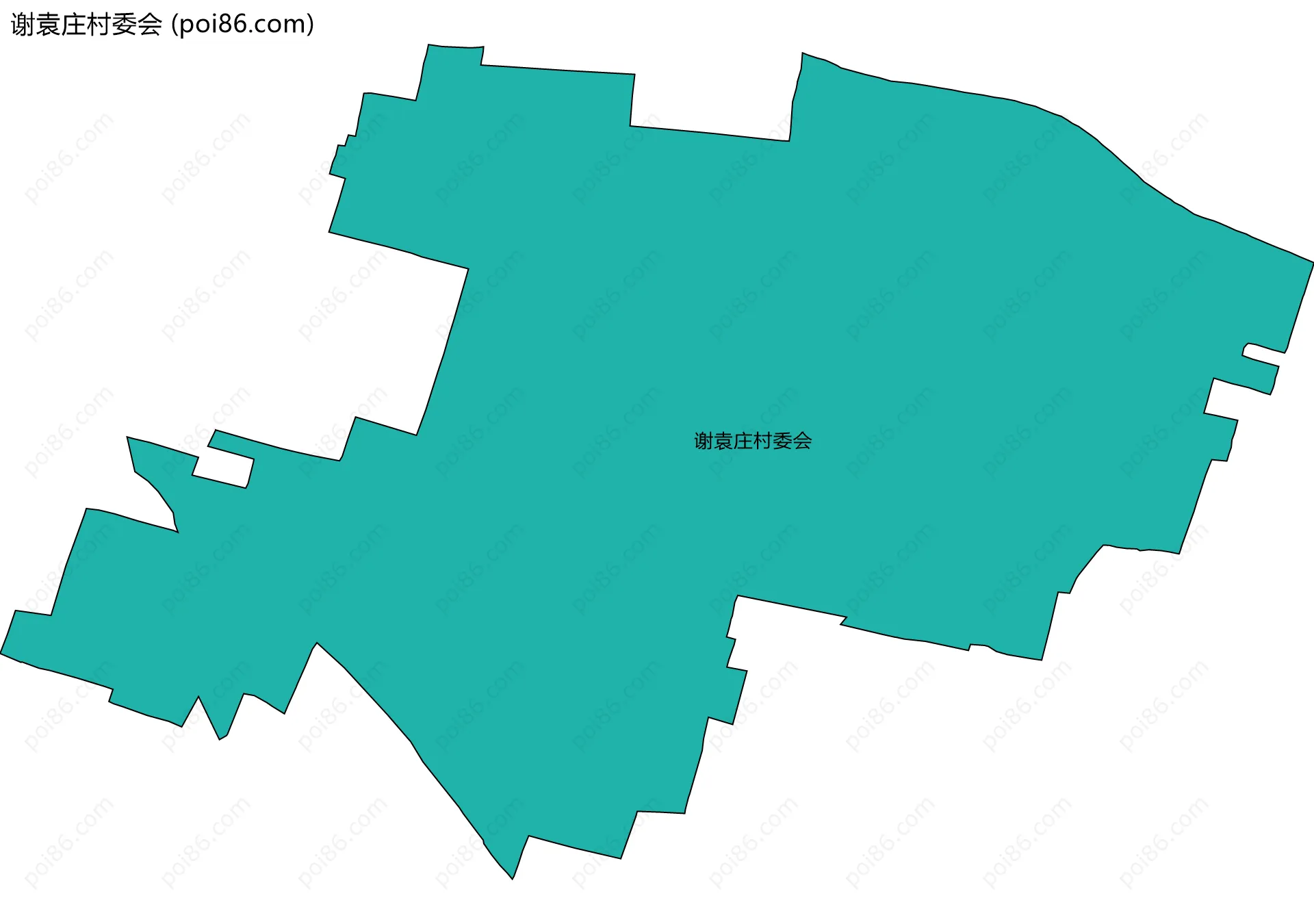 谢袁庄村委会边界地图