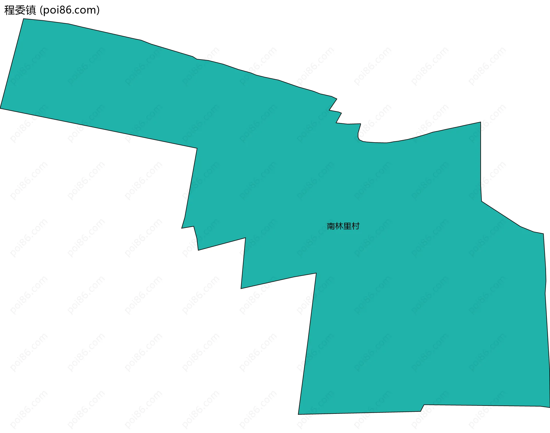 程委镇边界地图(五级行政区划)