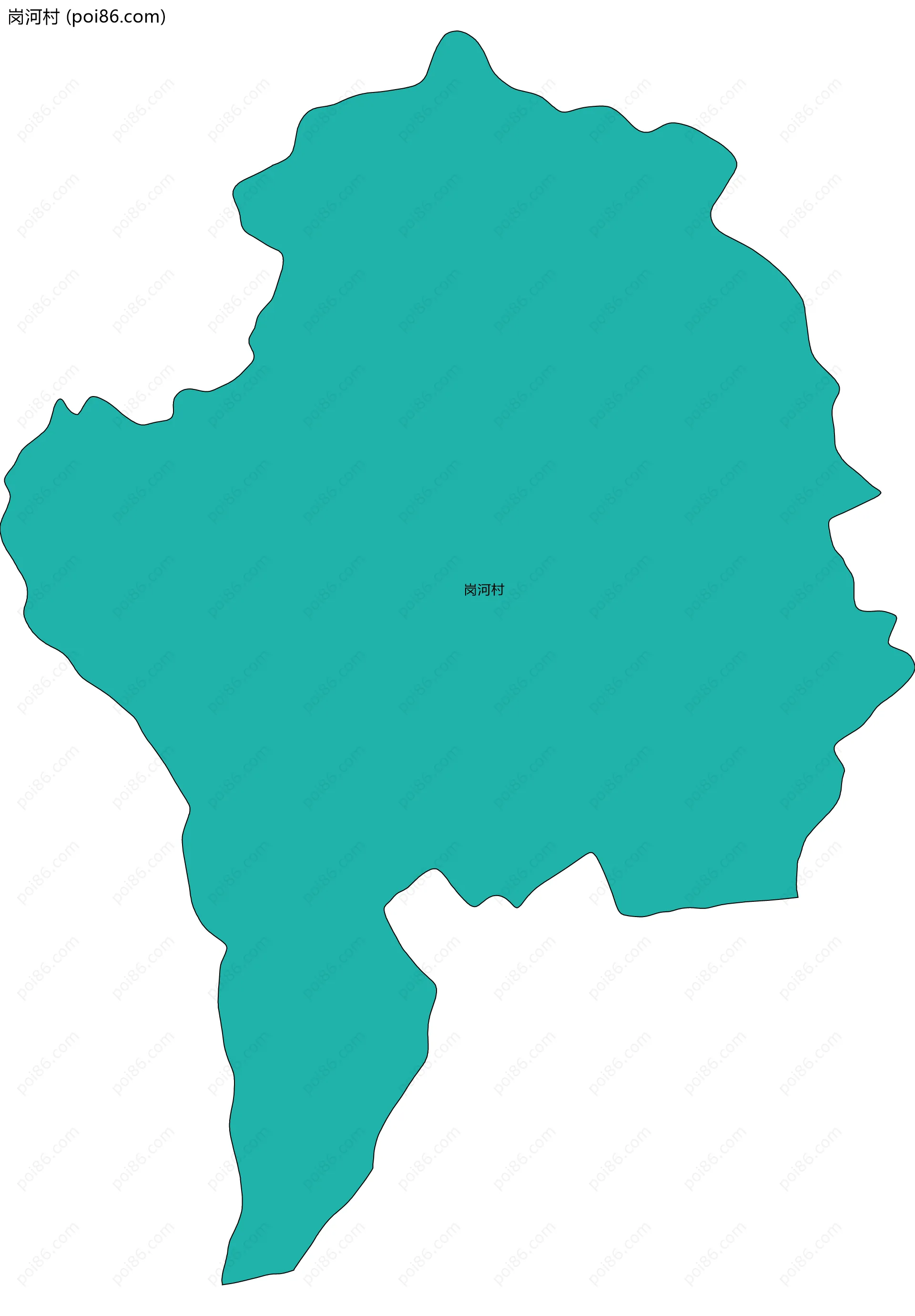 岗河村边界地图