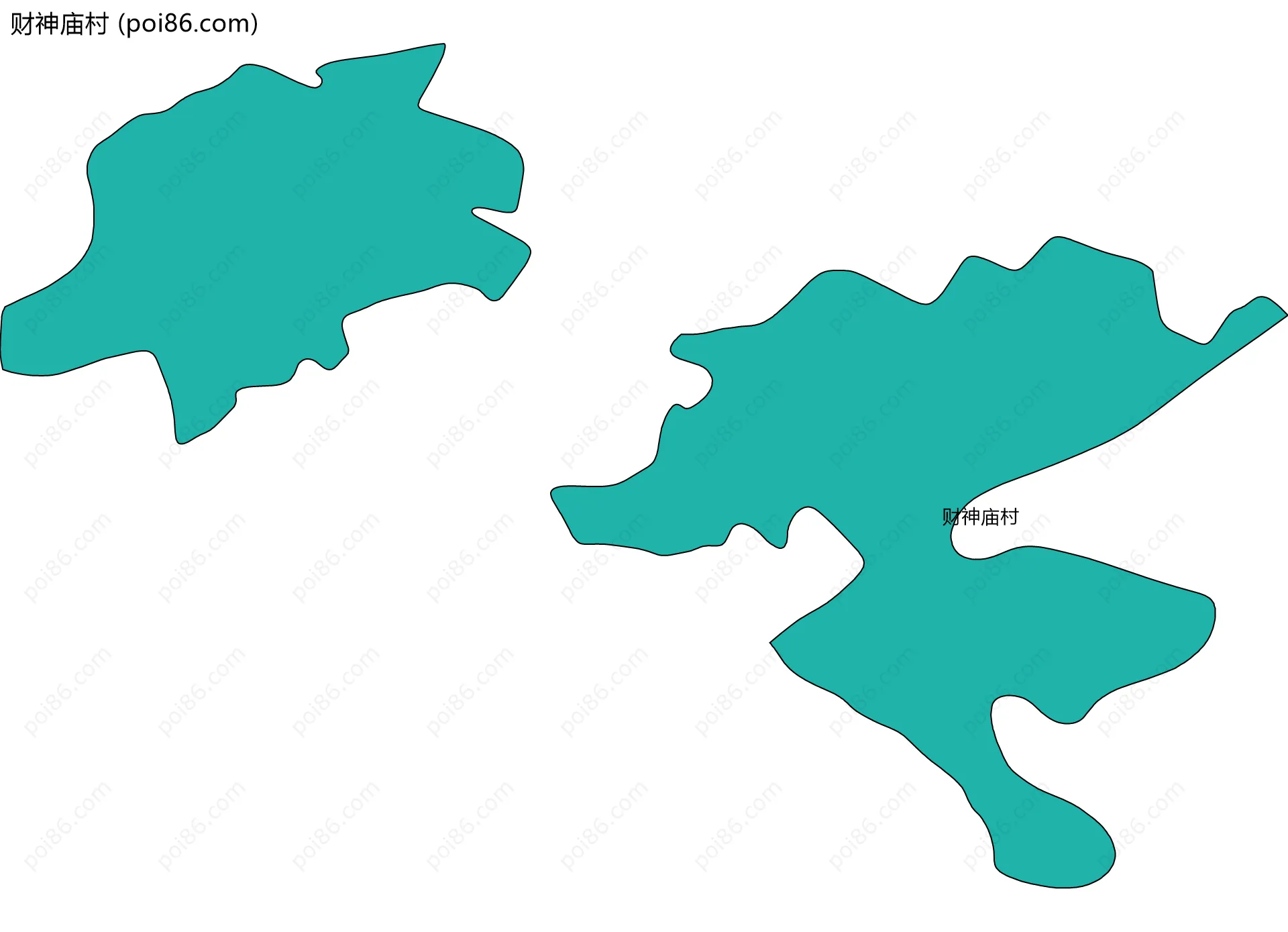 财神庙村边界地图