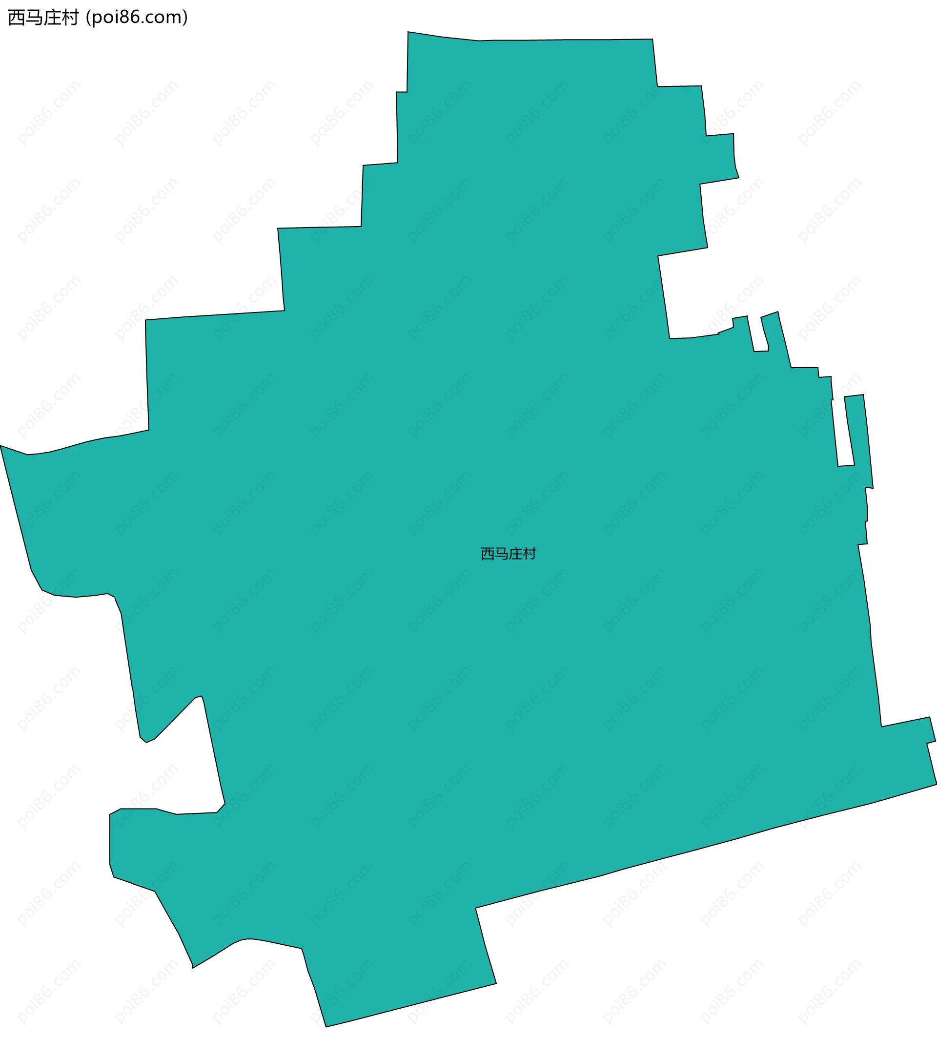 西马庄村边界地图