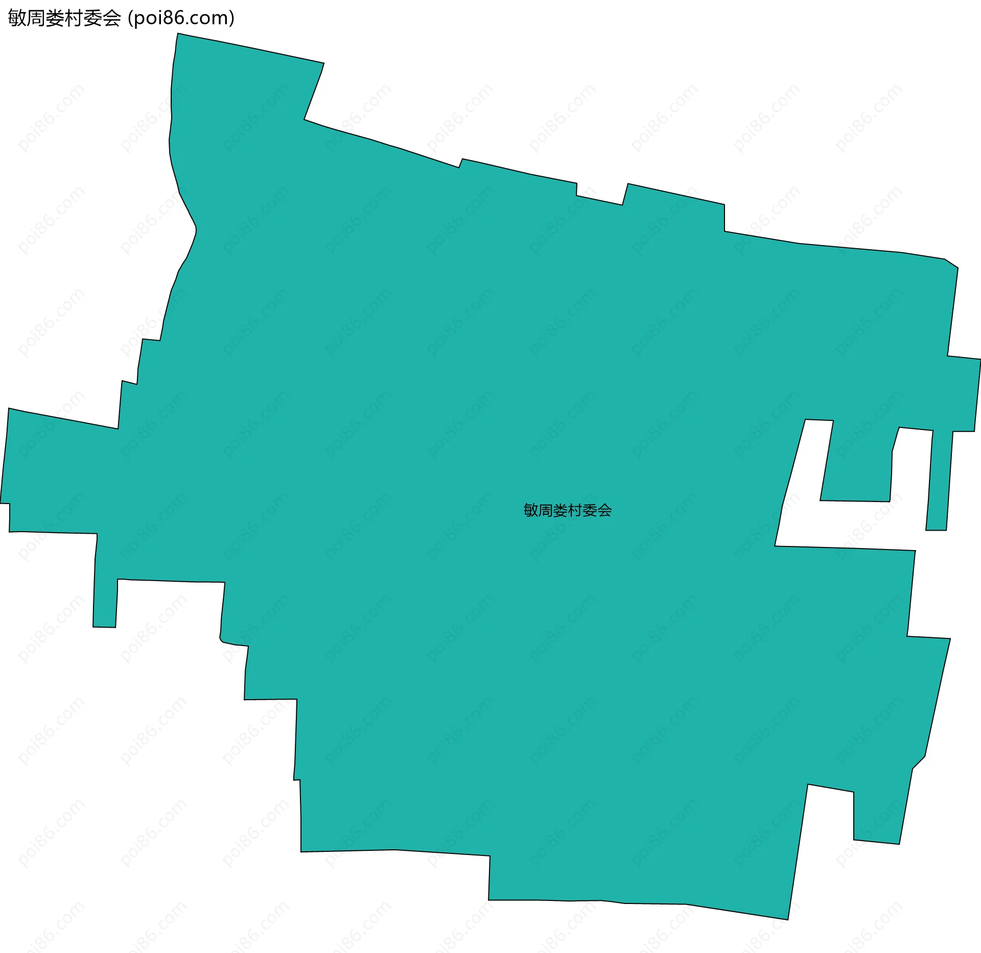 敏周娄村委会边界地图