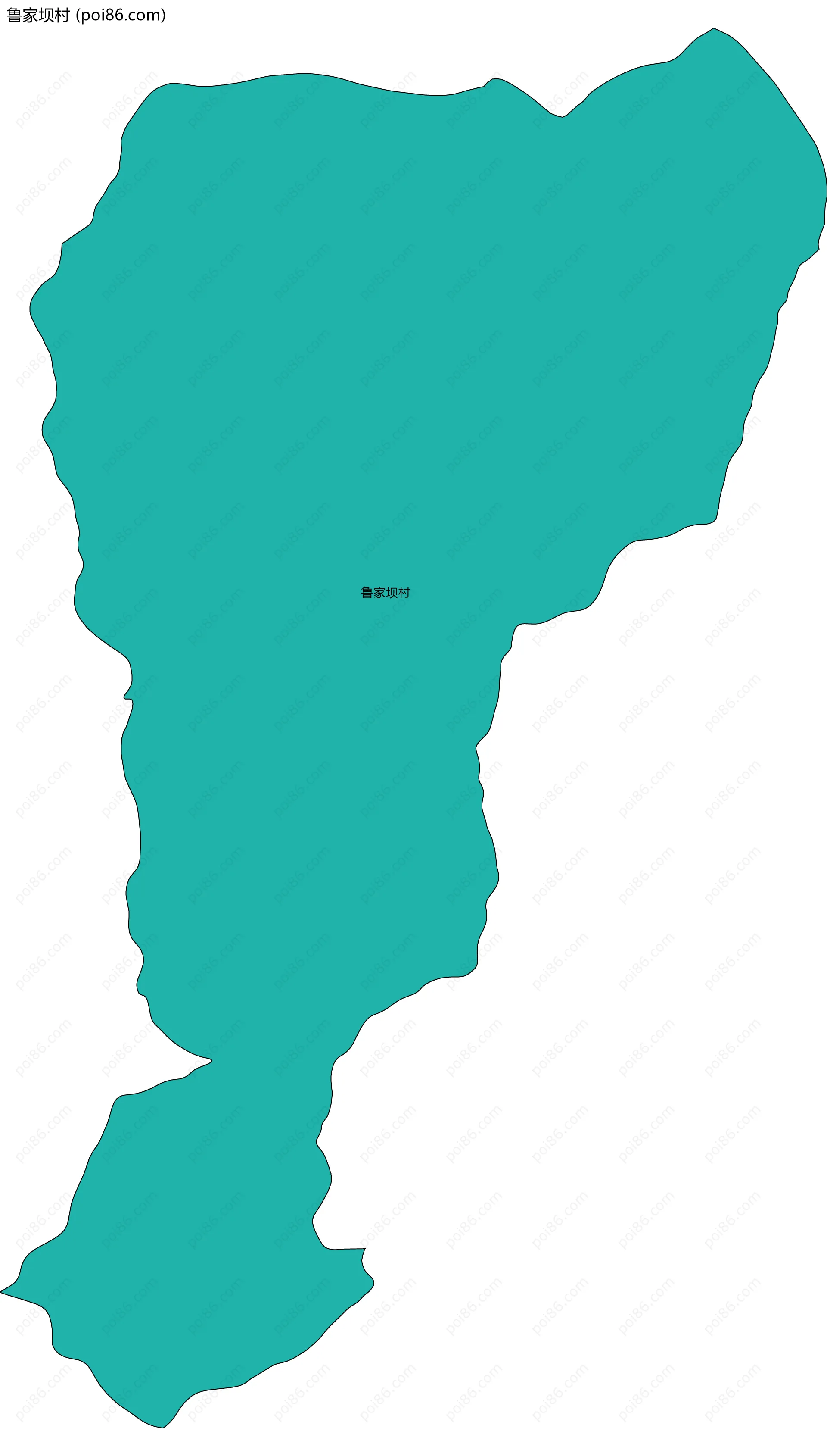 鲁家坝村边界地图