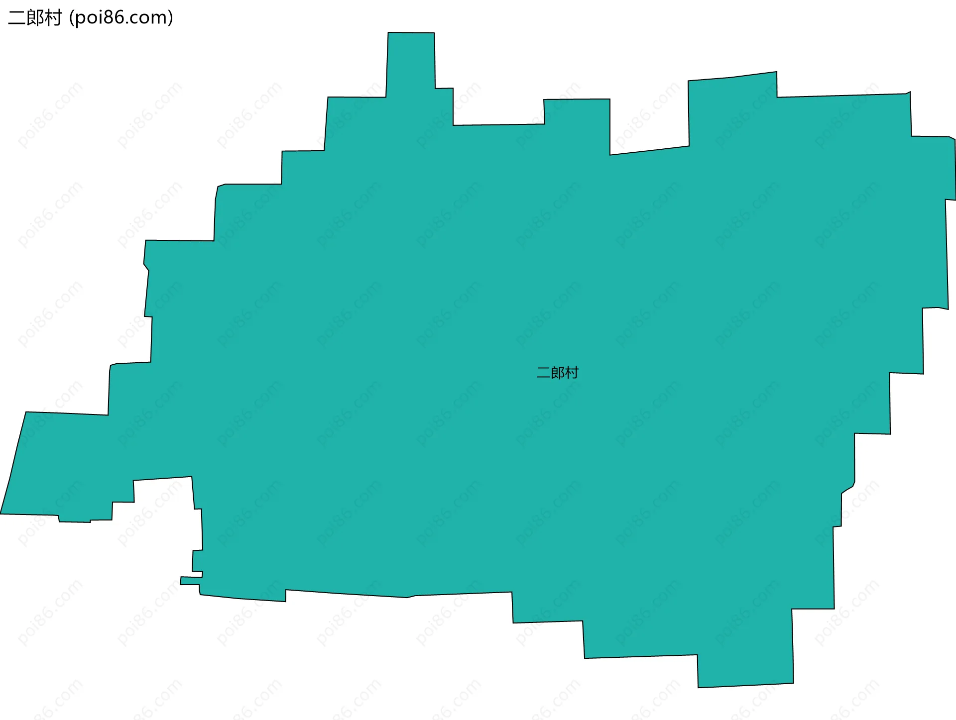 二郎村边界地图
