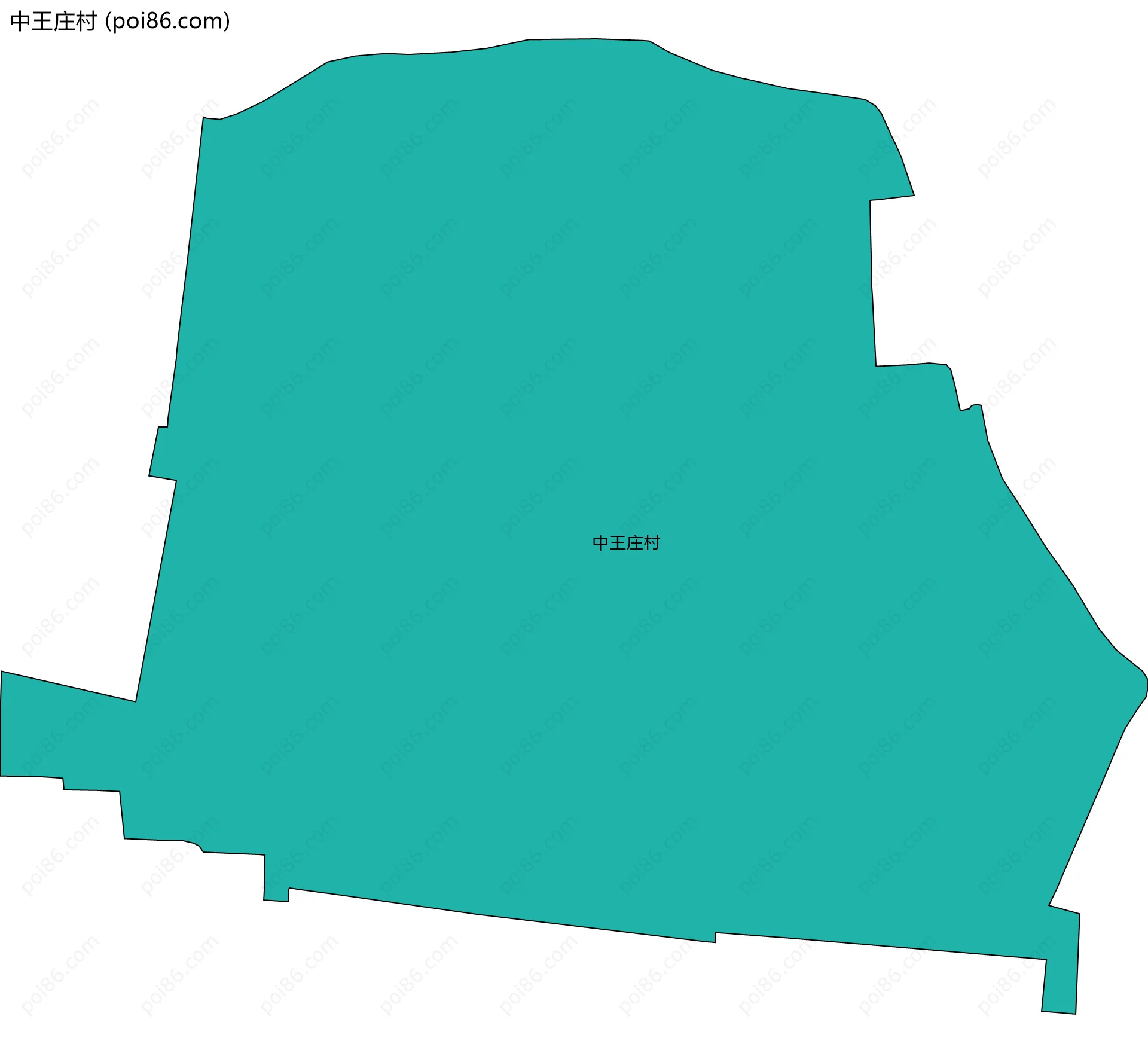 中王庄村边界地图