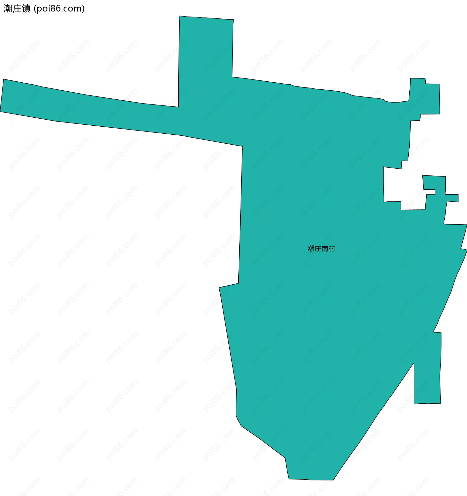 潮庄镇边界地图(五级行政区划)