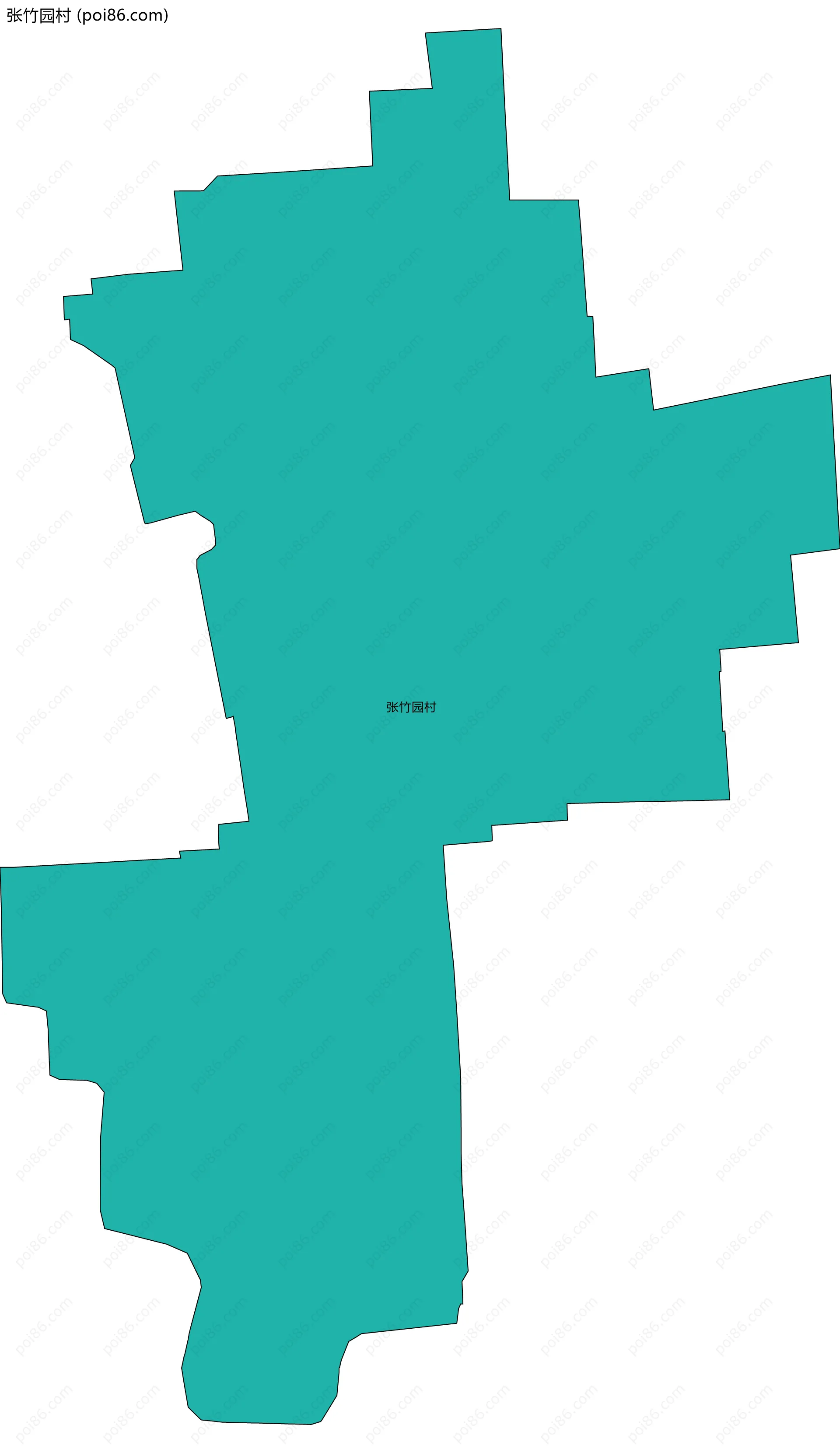 张竹园村边界地图