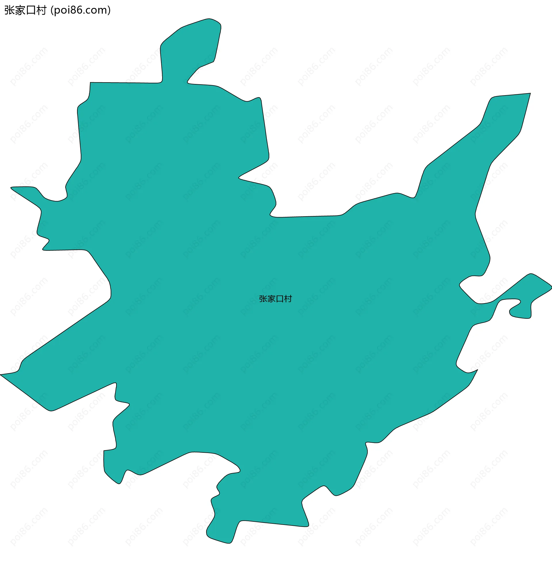 张家口村边界地图