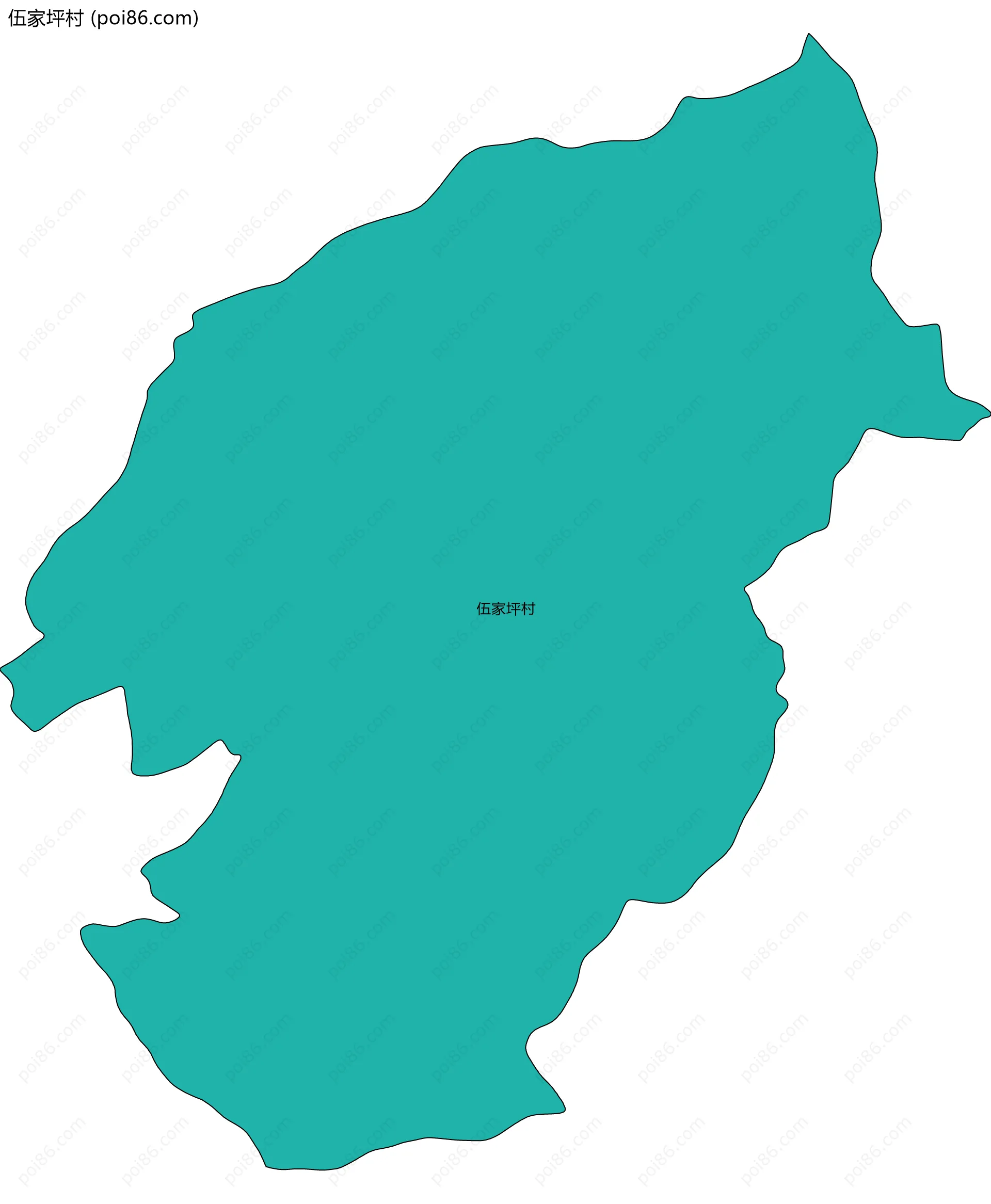 伍家坪村边界地图