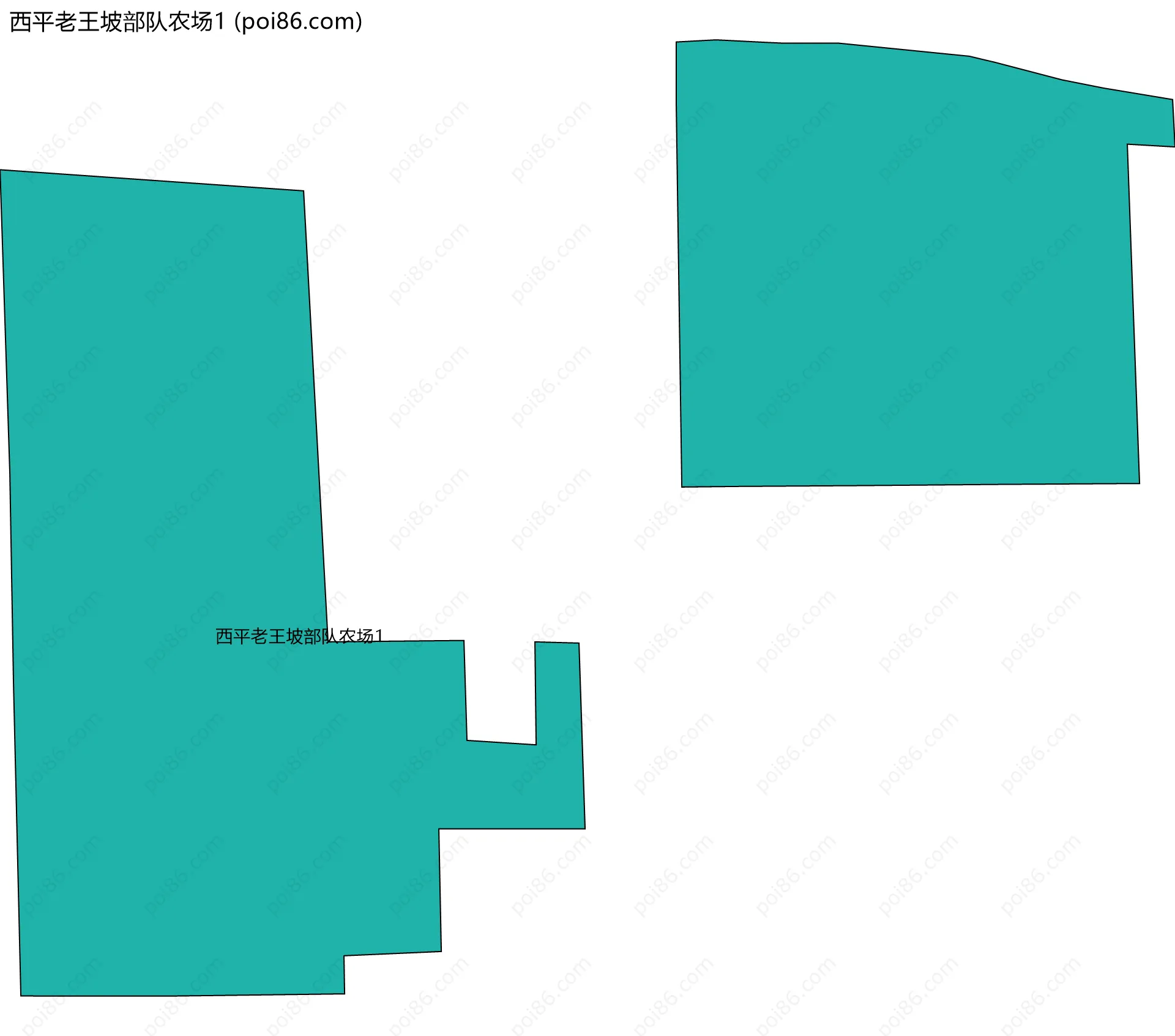 西平老王坡部队农场1边界地图