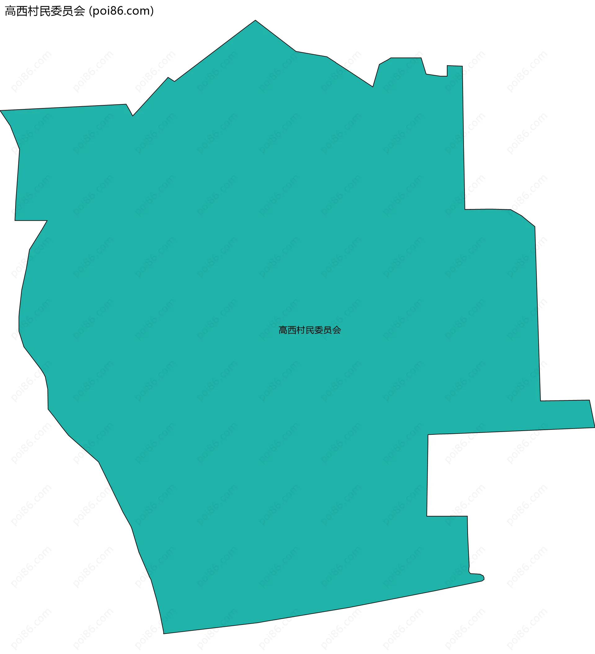 高西村民委员会边界地图
