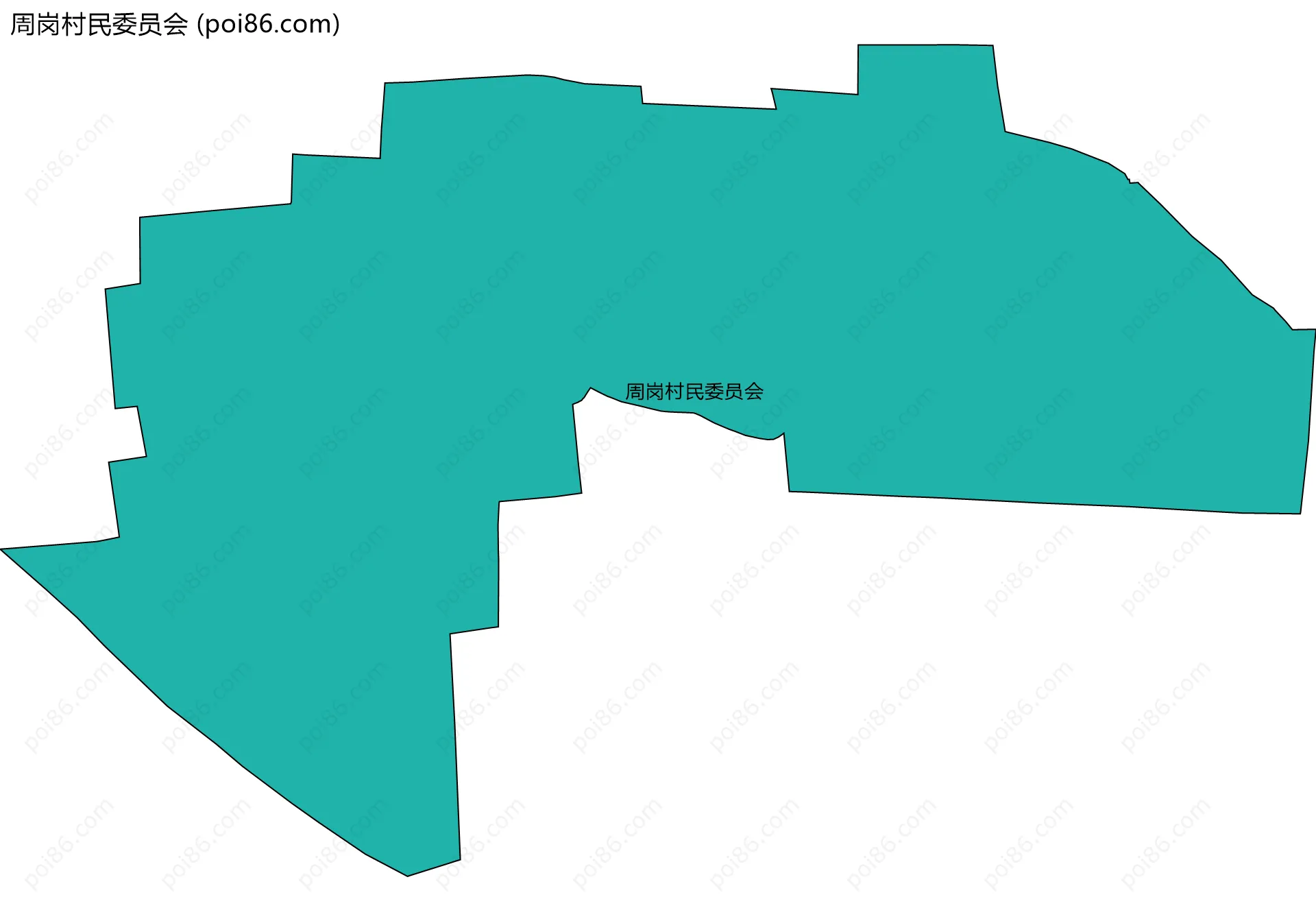 周岗村民委员会边界地图