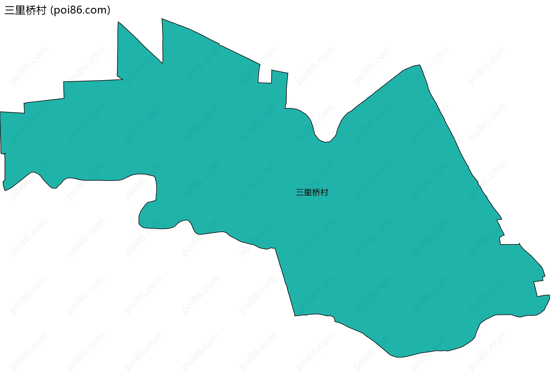 三里桥村边界地图