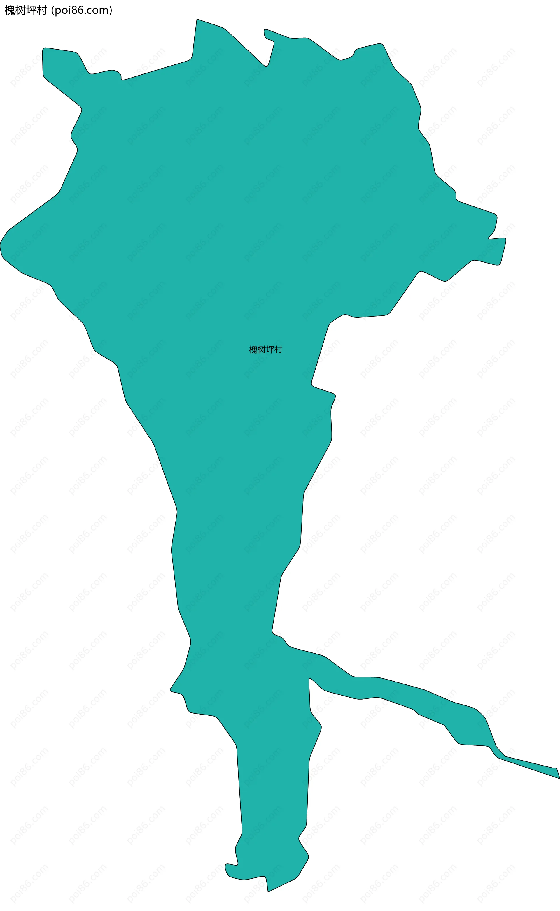 槐树坪村边界地图