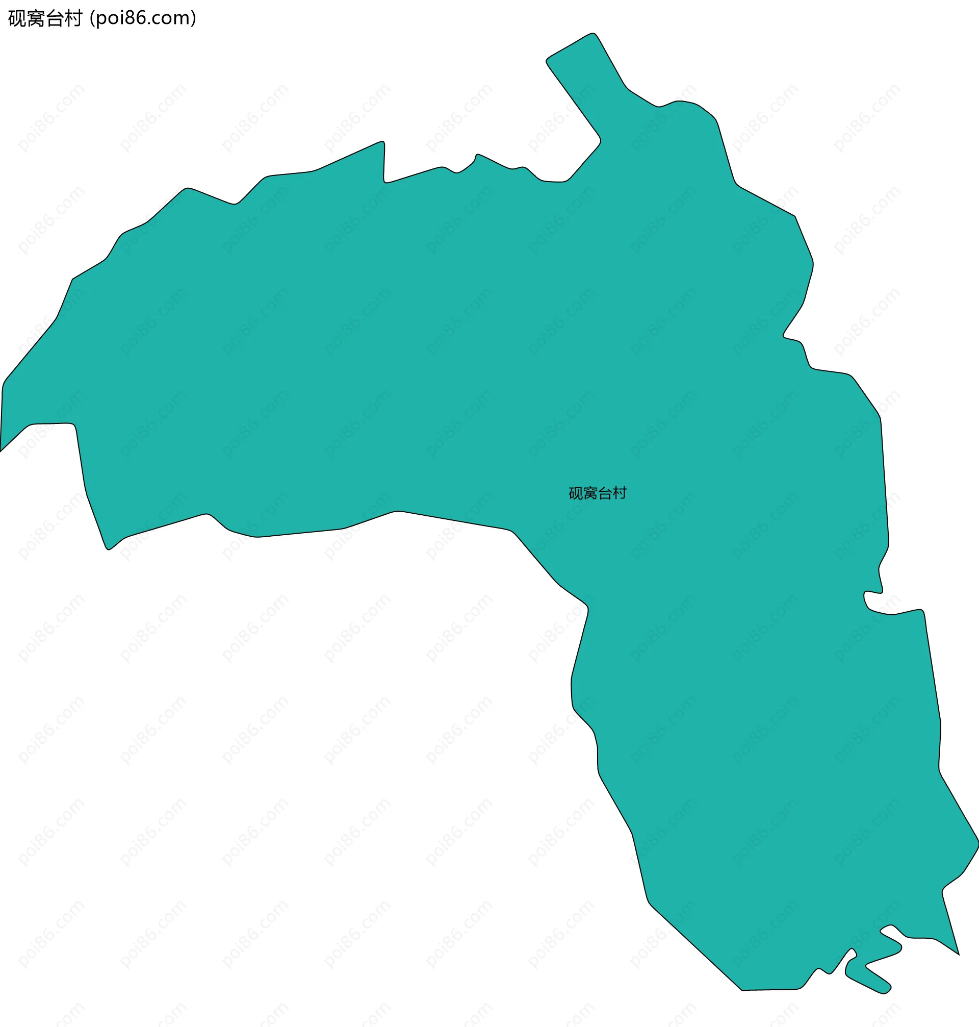 砚窝台村边界地图