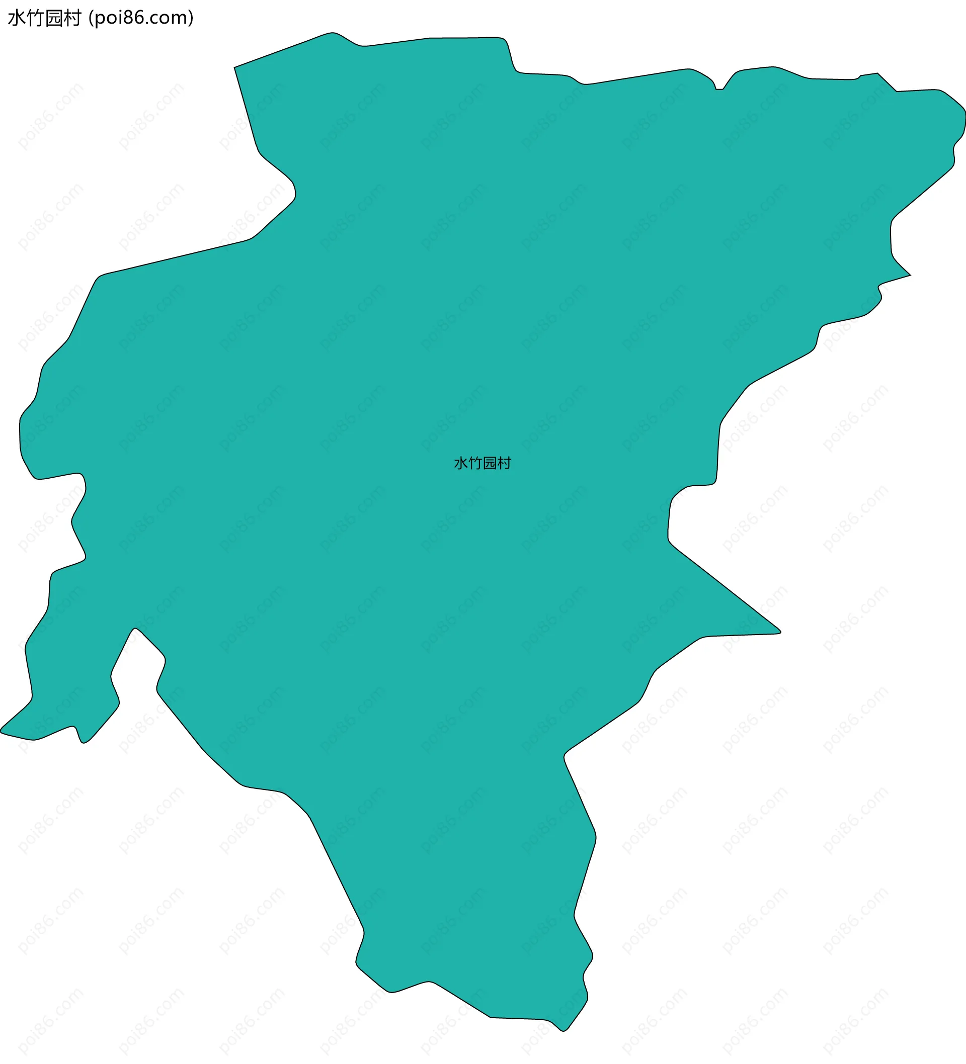 水竹园村边界地图