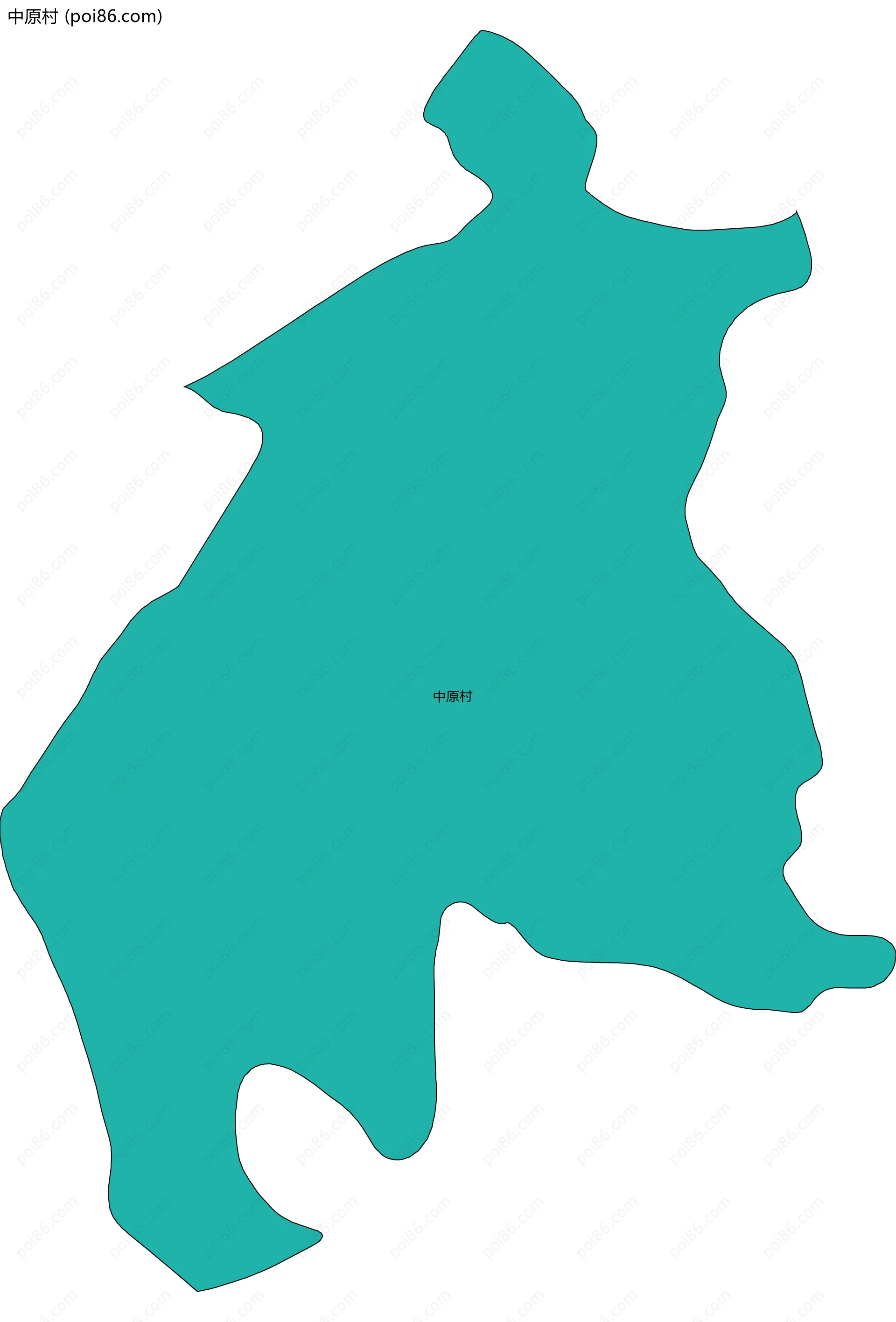 中原村边界地图