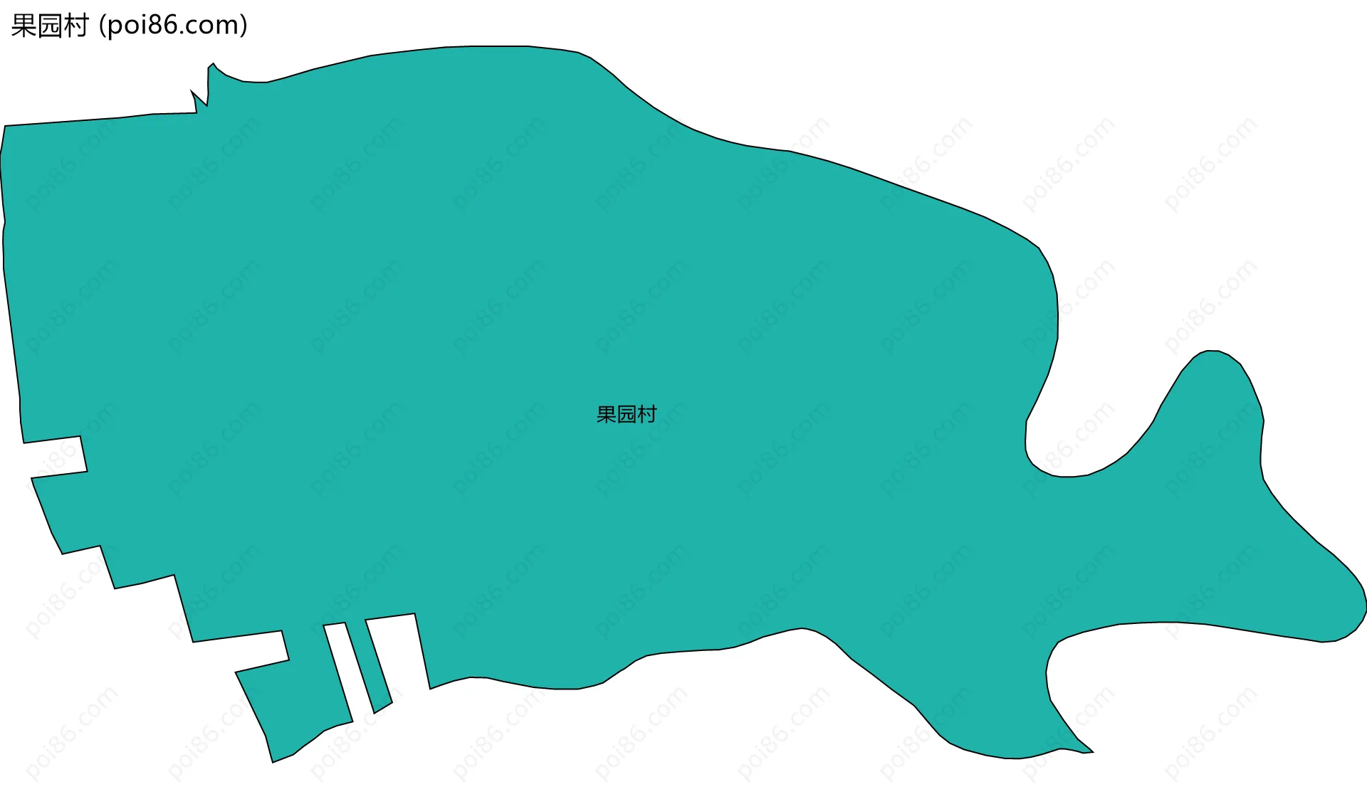 果园村边界地图