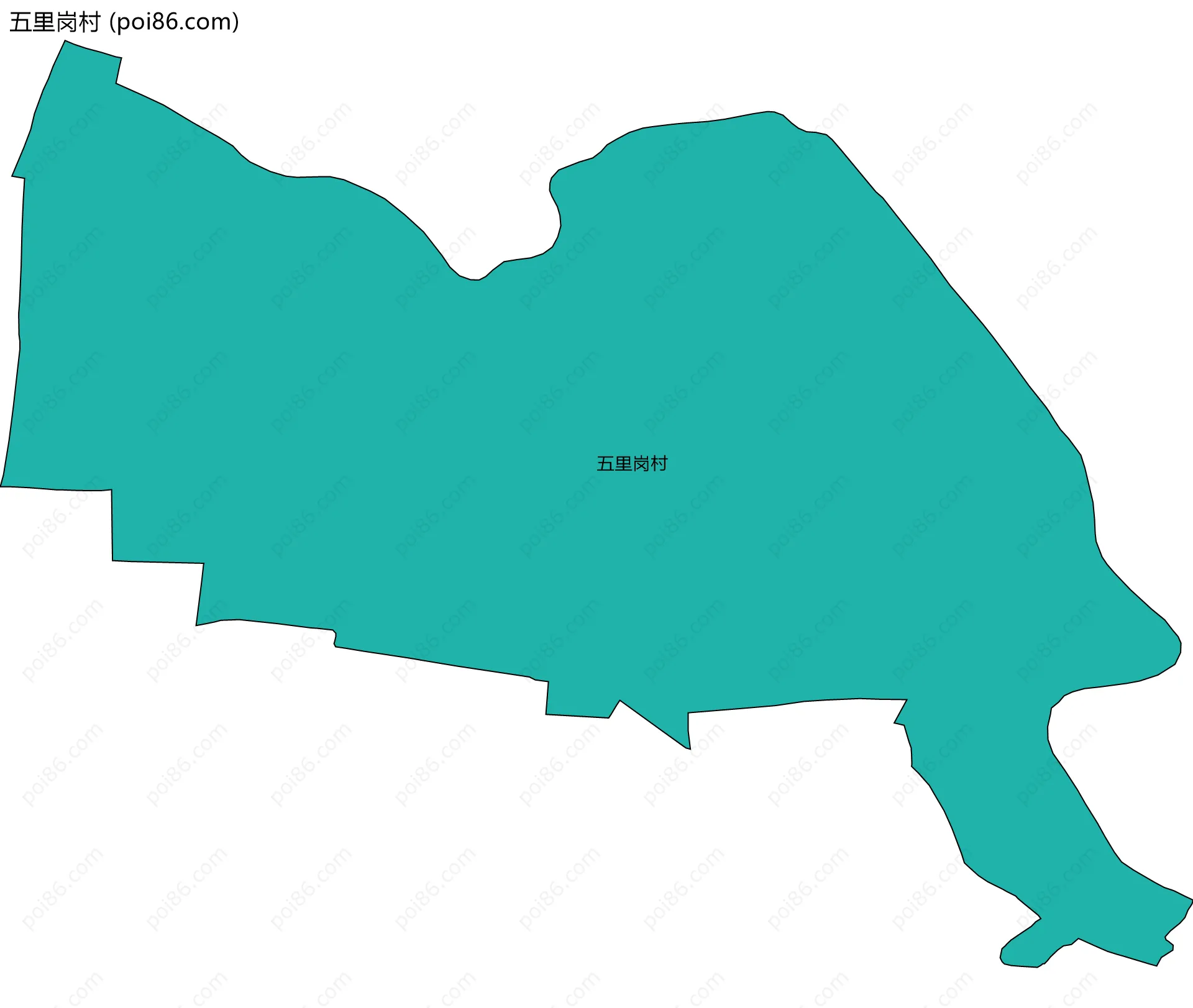 五里岗村边界地图