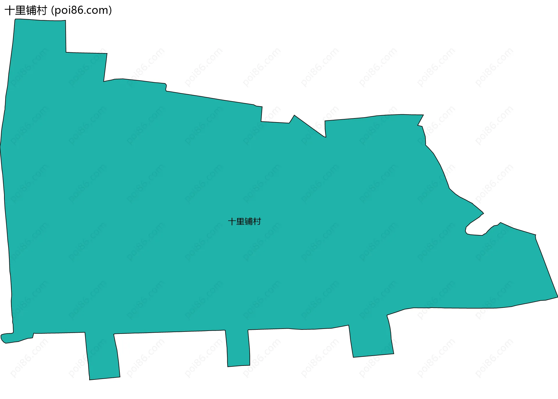 十里铺村边界地图