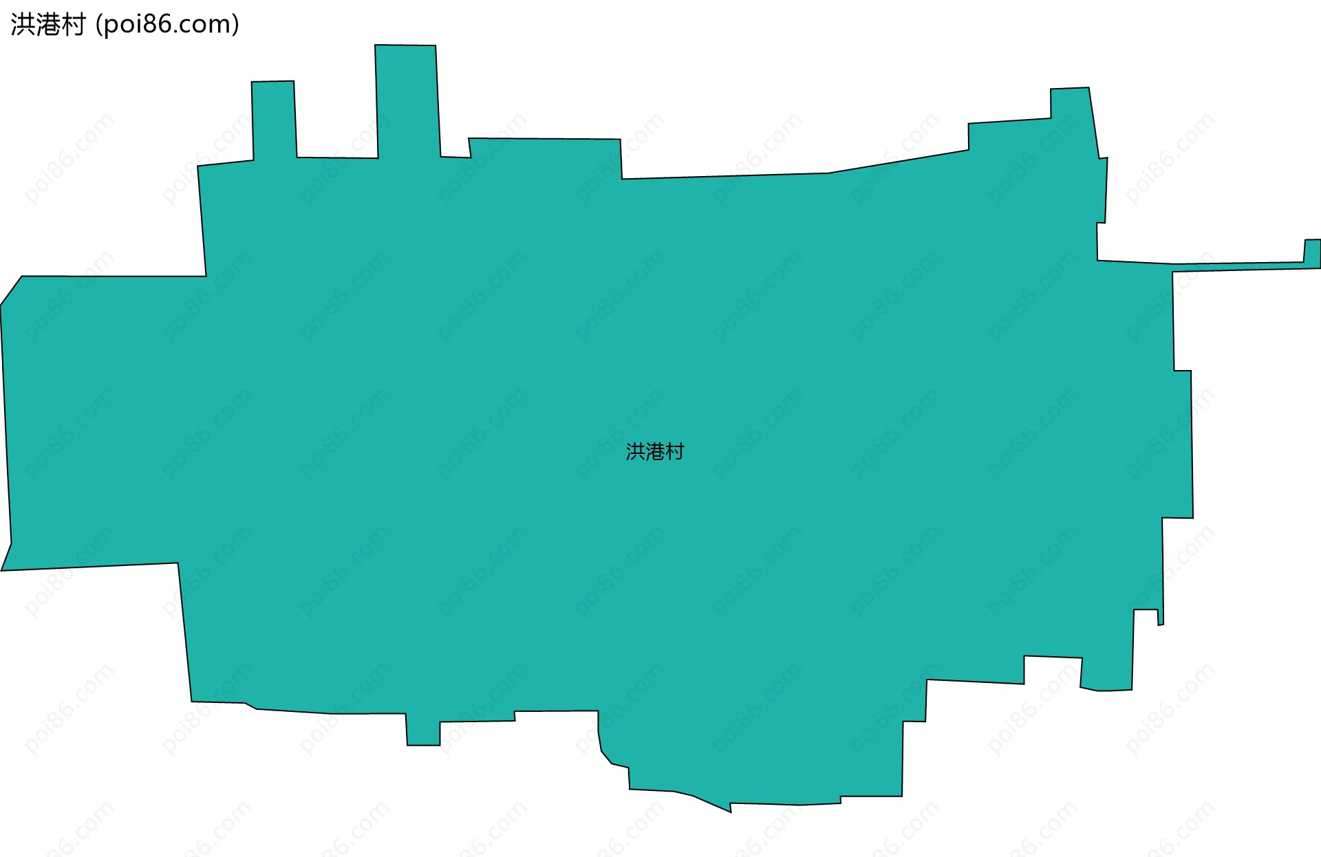 洪港村边界地图