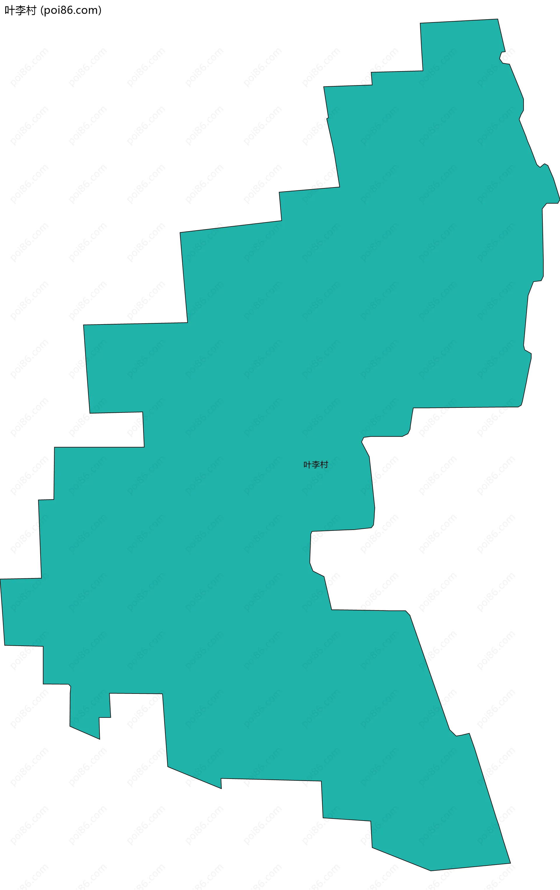叶李村边界地图