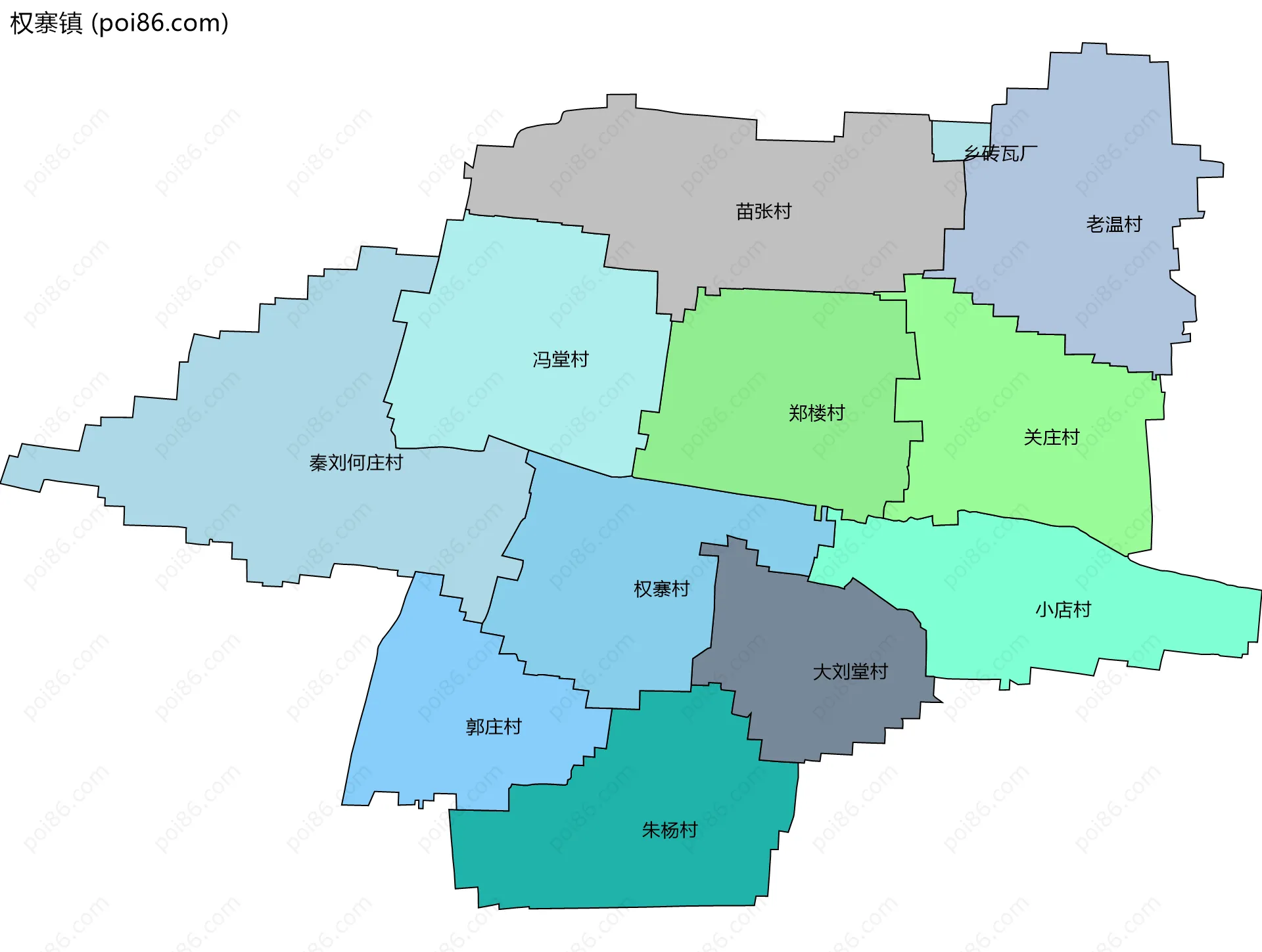 权寨镇边界地图(五级行政区划)