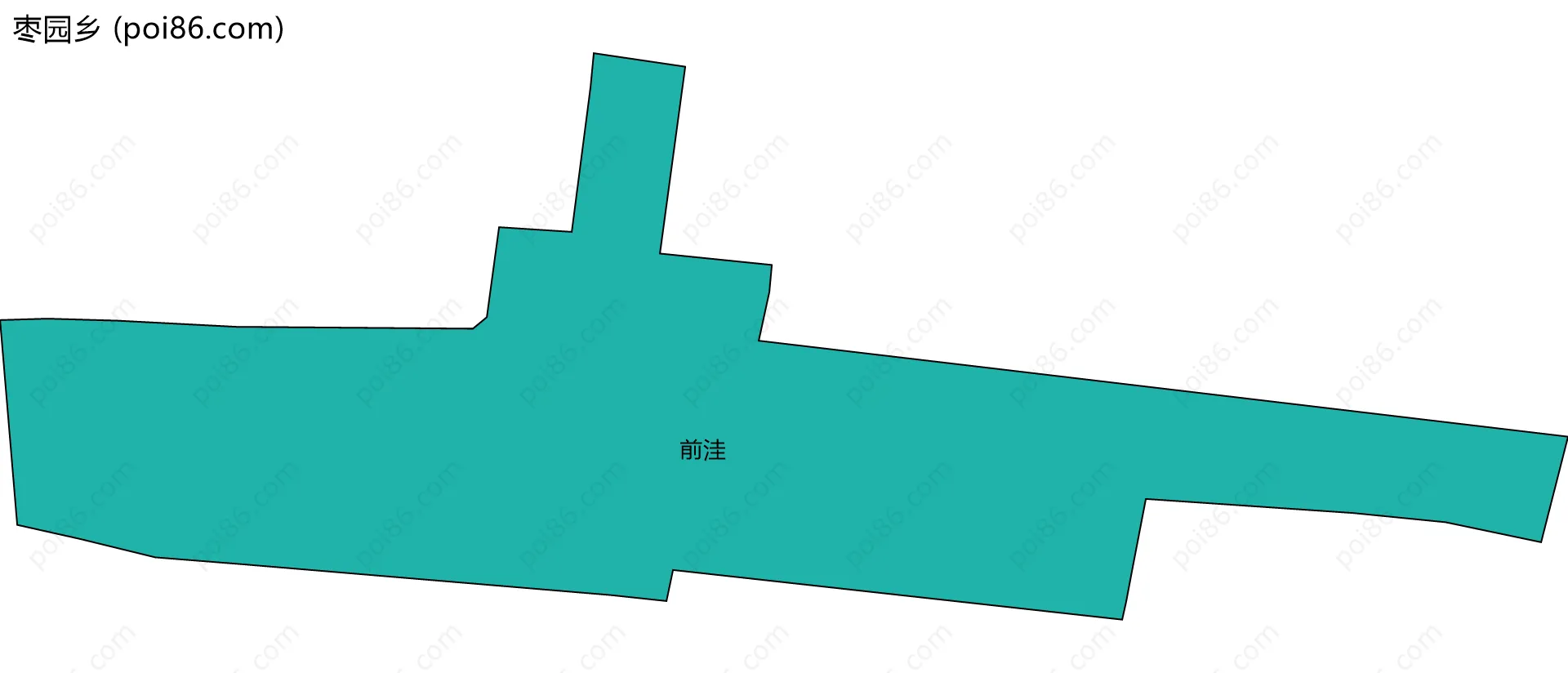 枣园乡边界地图(五级行政区划)