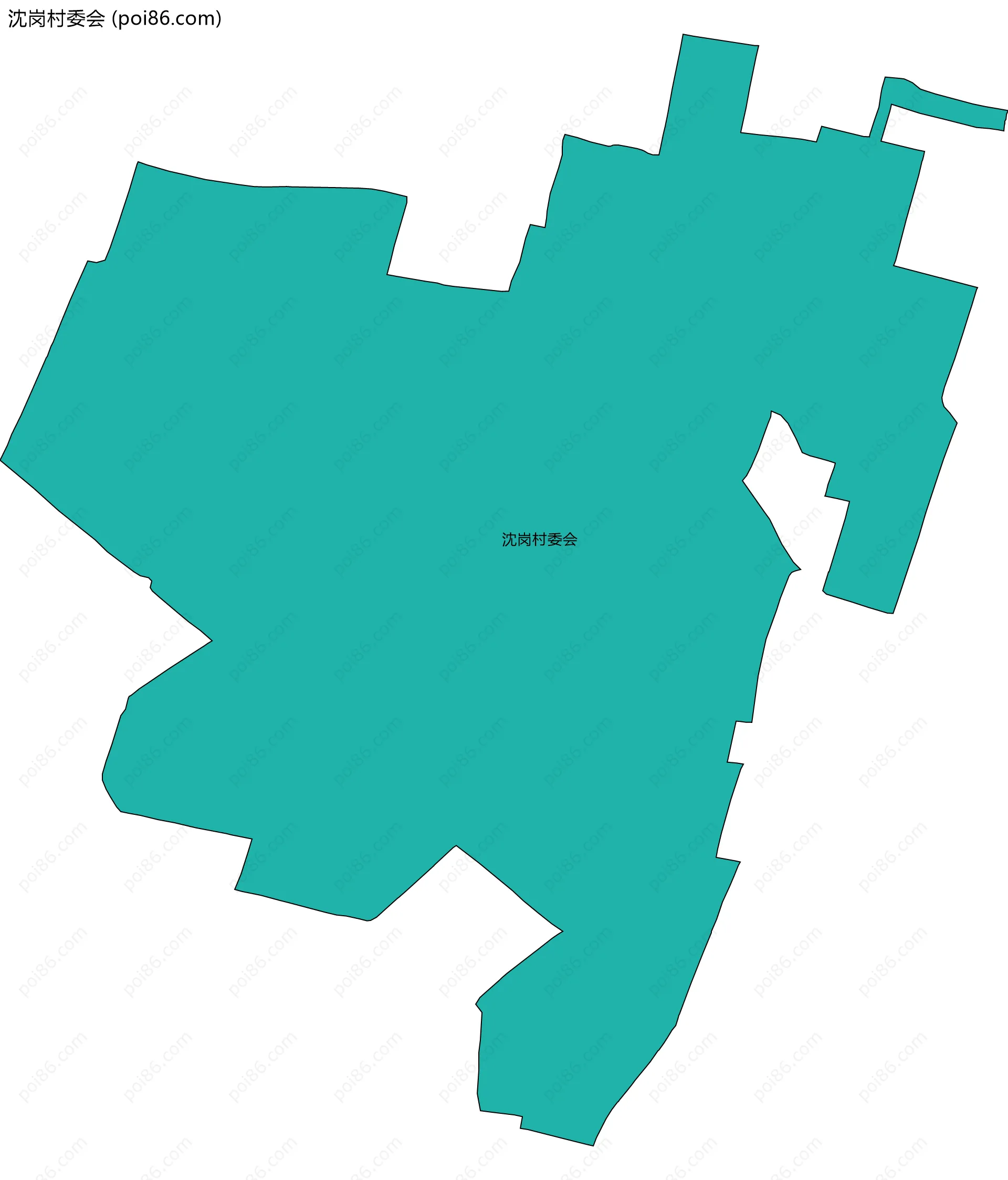 沈岗村委会边界地图