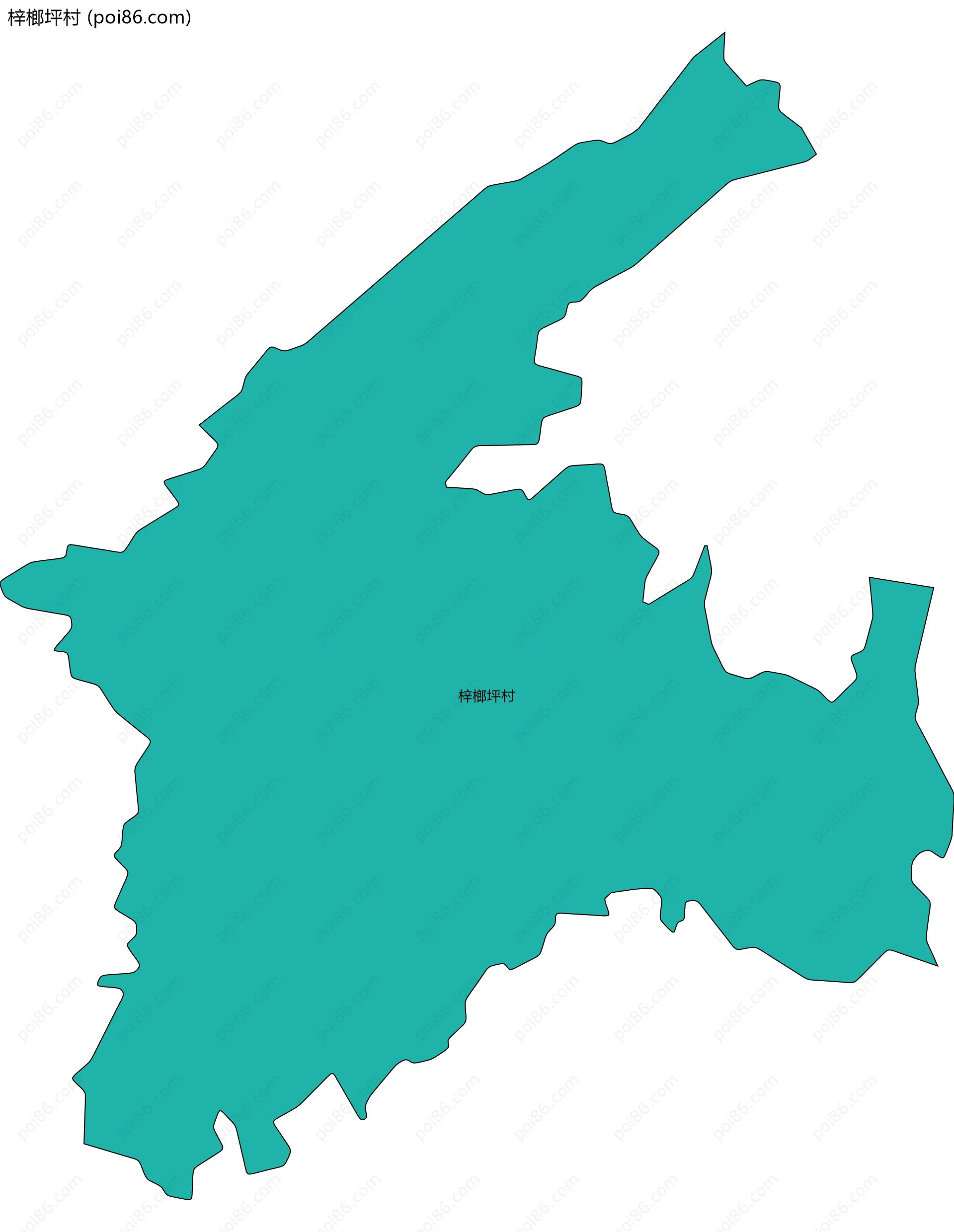 梓榔坪村边界地图