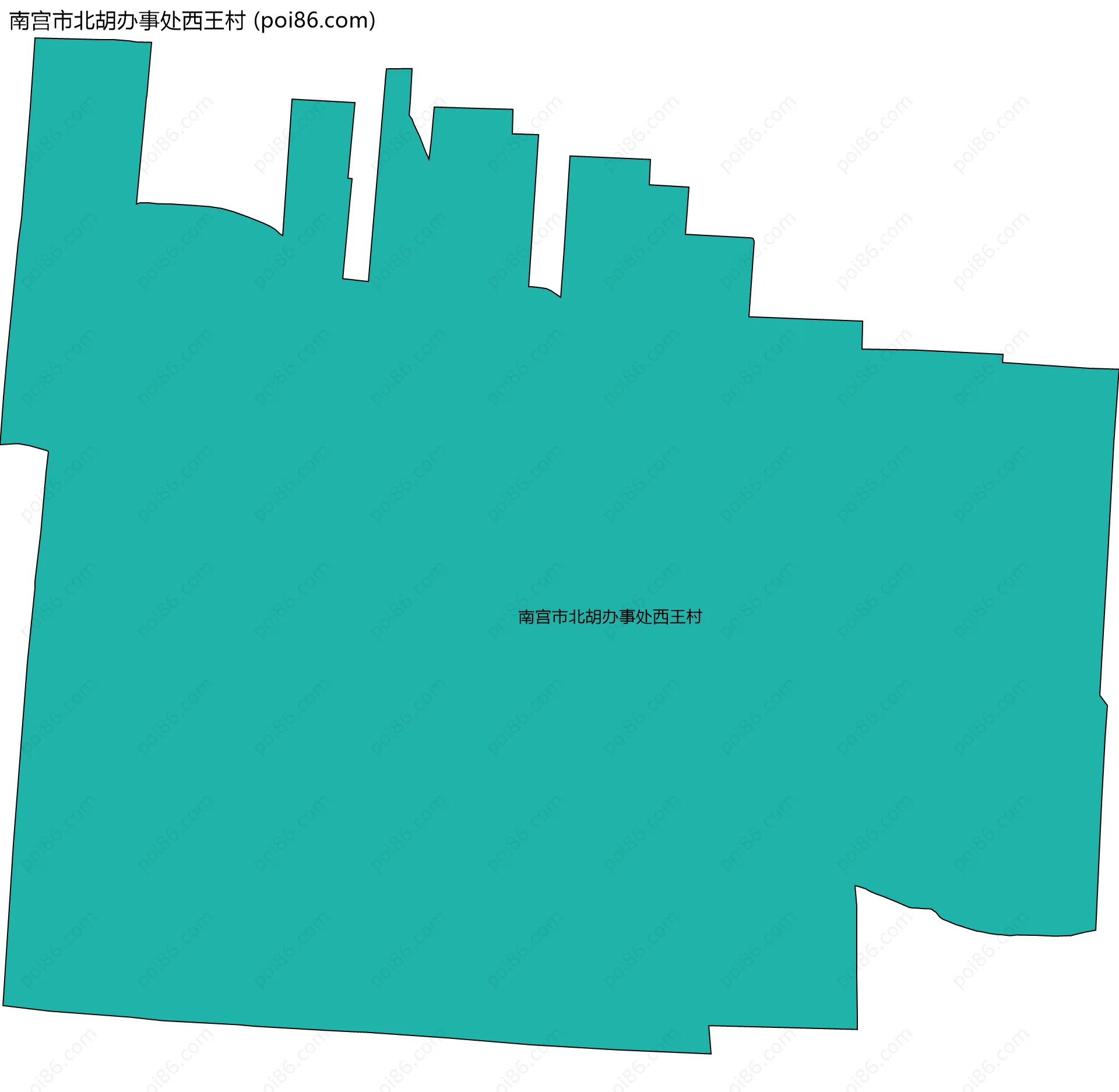 南宫市北胡办事处西王村边界地图