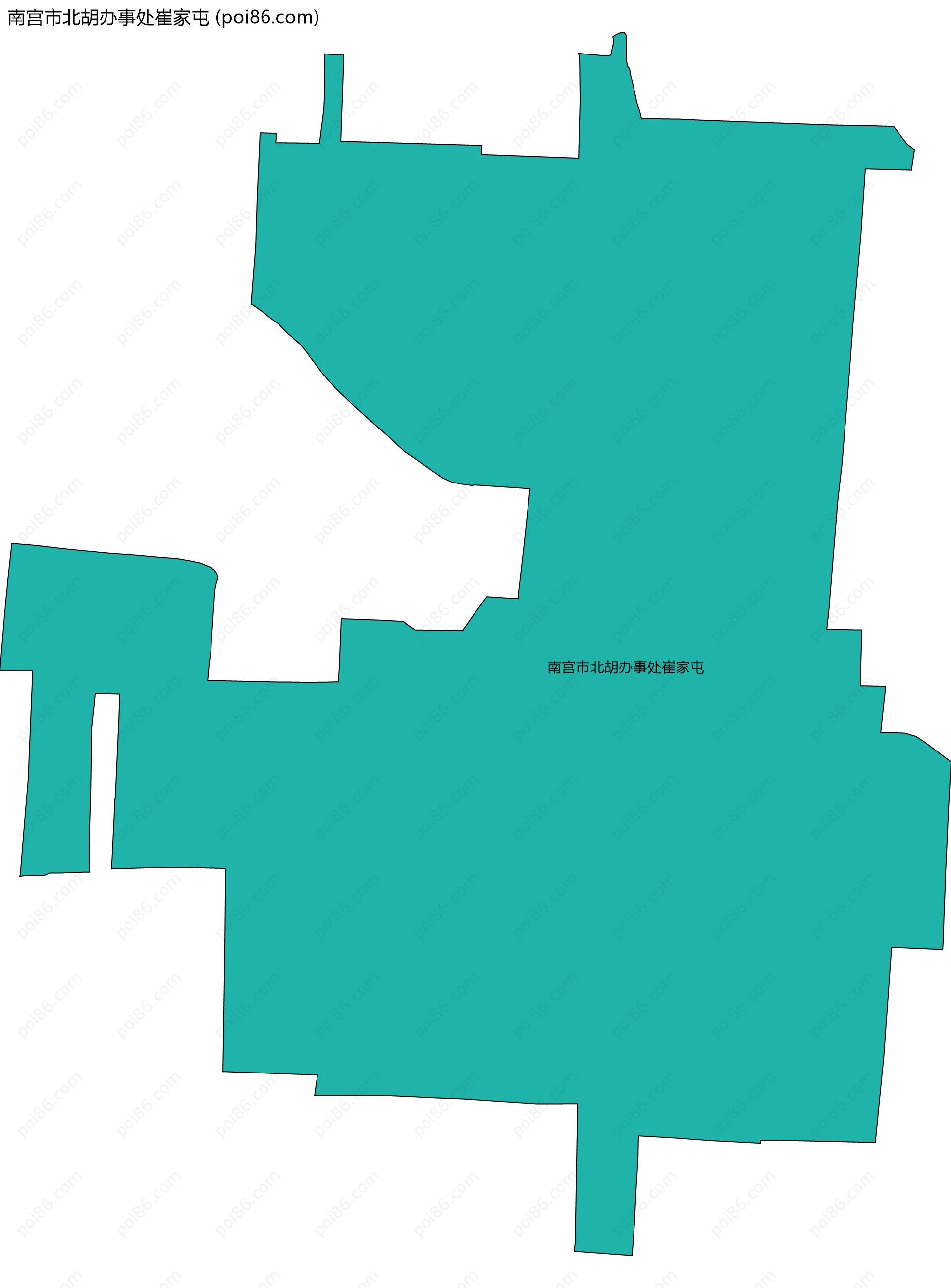 南宫市北胡办事处崔家屯边界地图