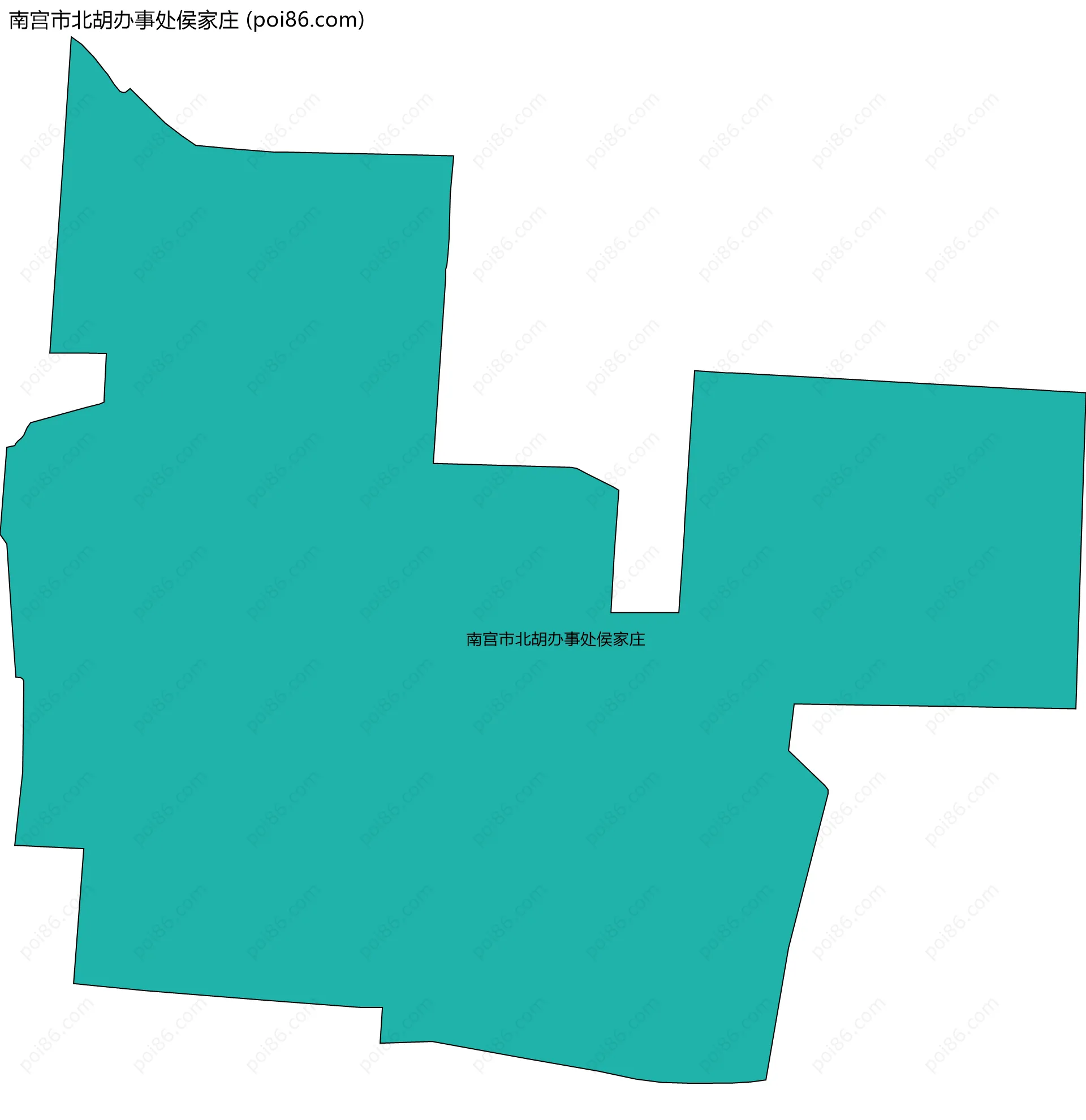 南宫市北胡办事处侯家庄边界地图