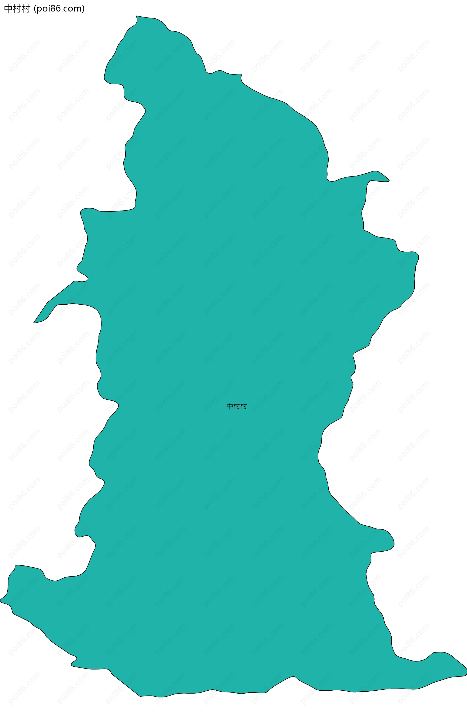 中村村边界地图