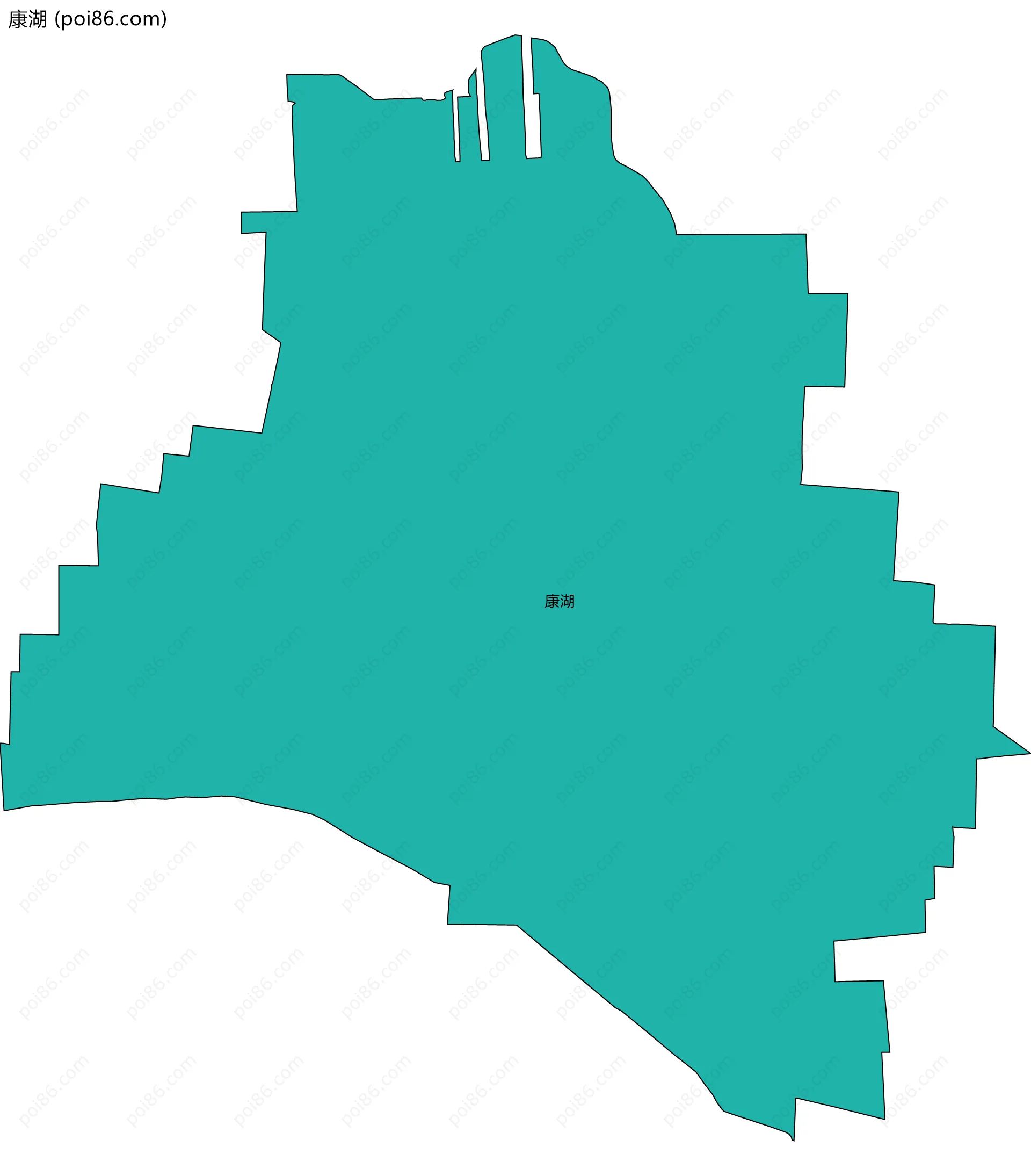 康湖边界地图
