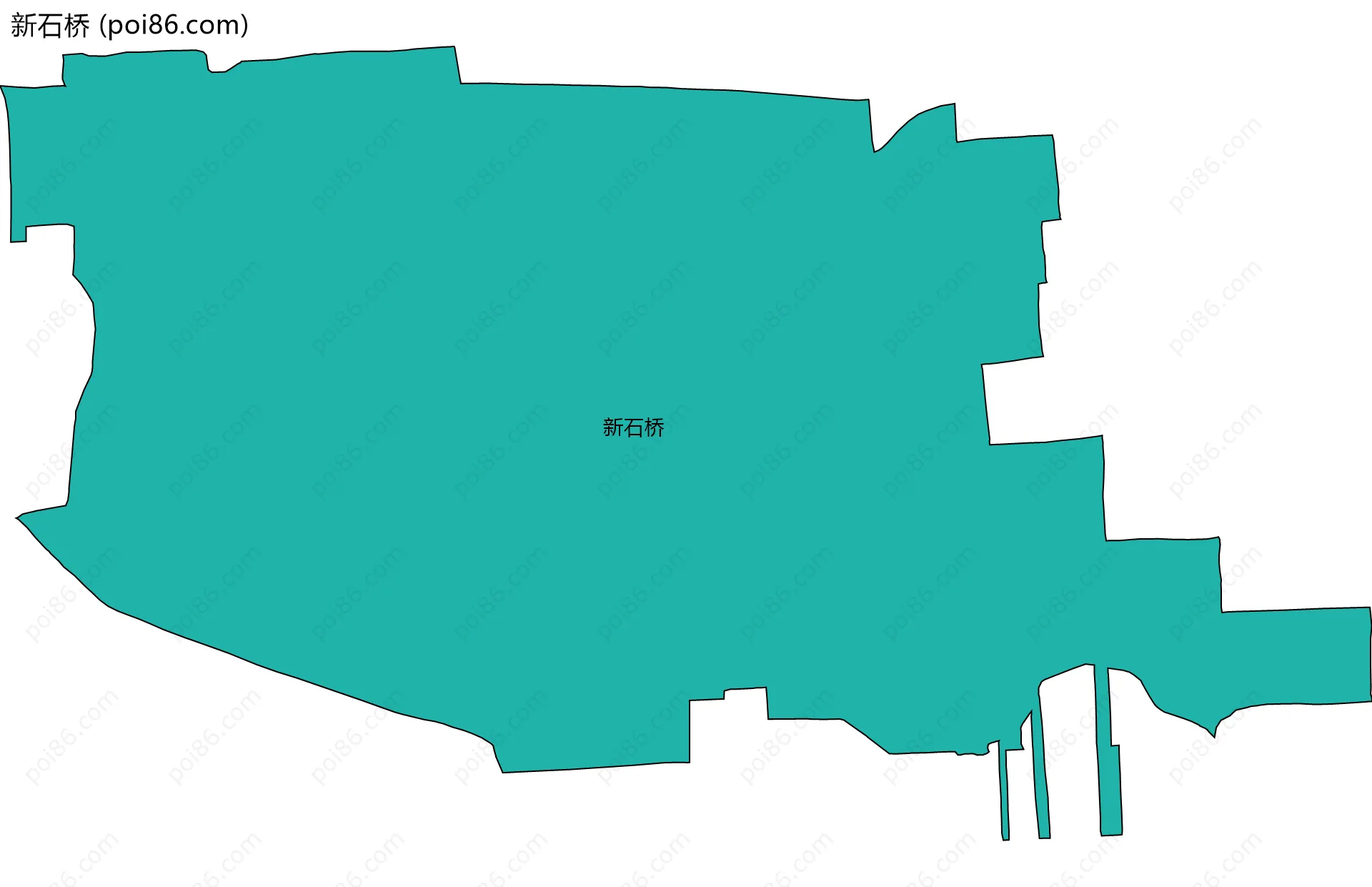 新石桥边界地图