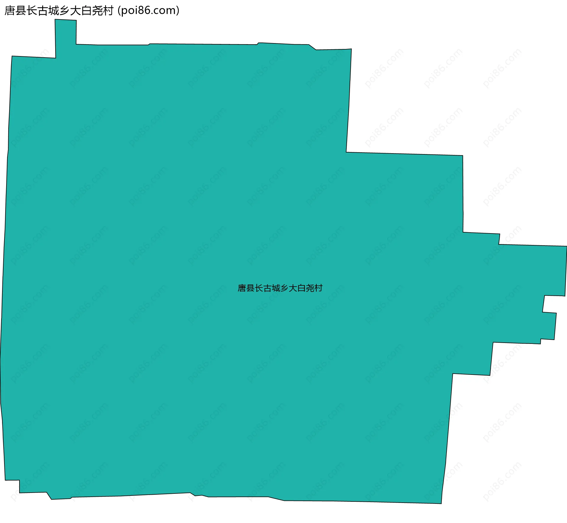 唐县长古城乡大白尧村边界地图