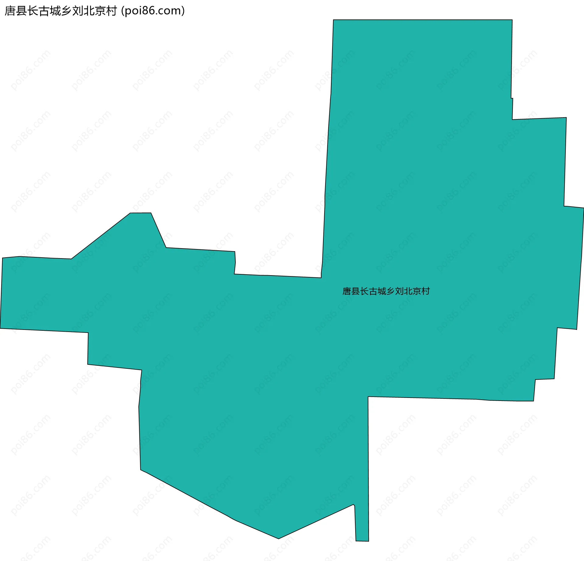 唐县长古城乡刘北京村边界地图