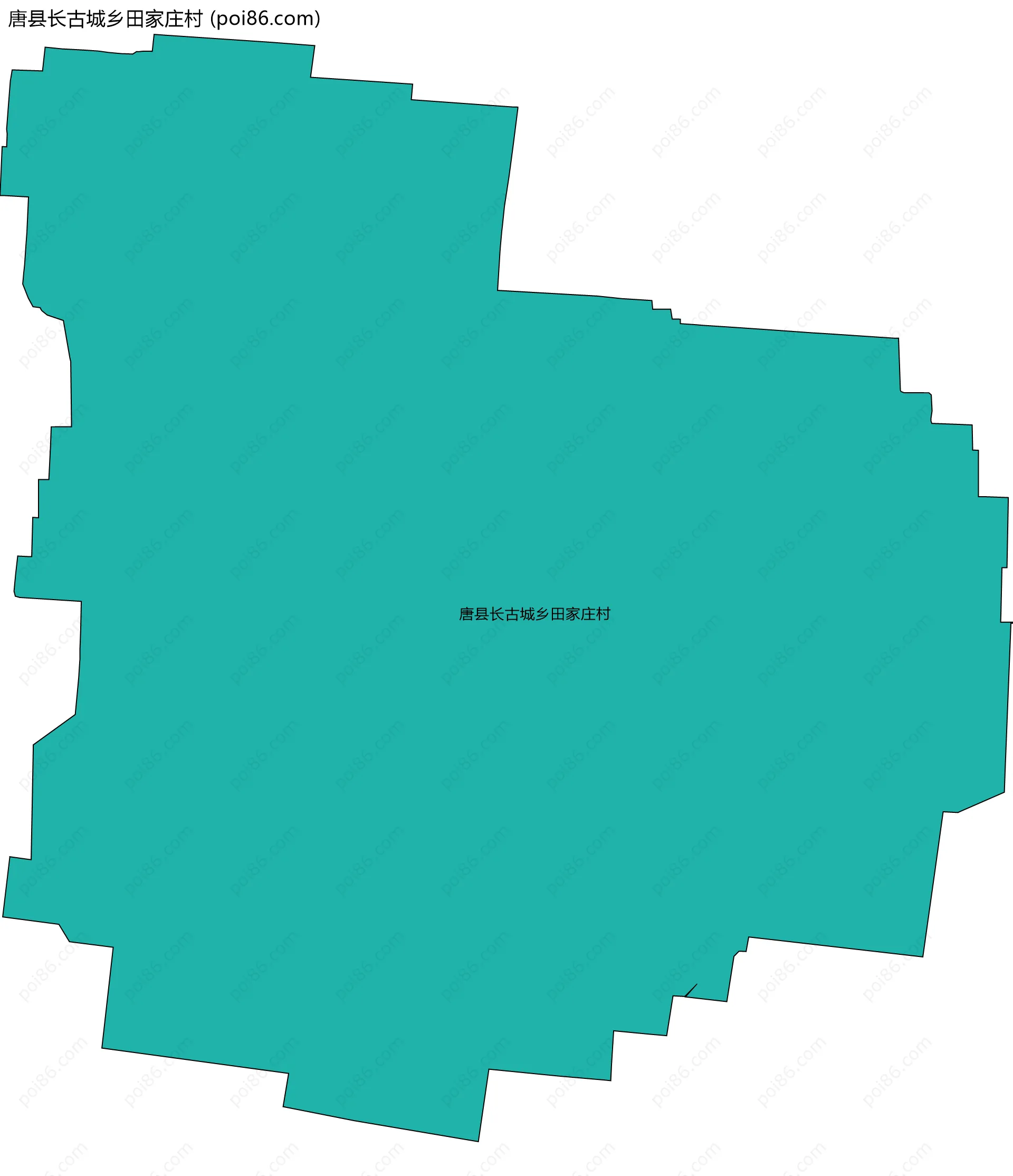 唐县长古城乡田家庄村边界地图