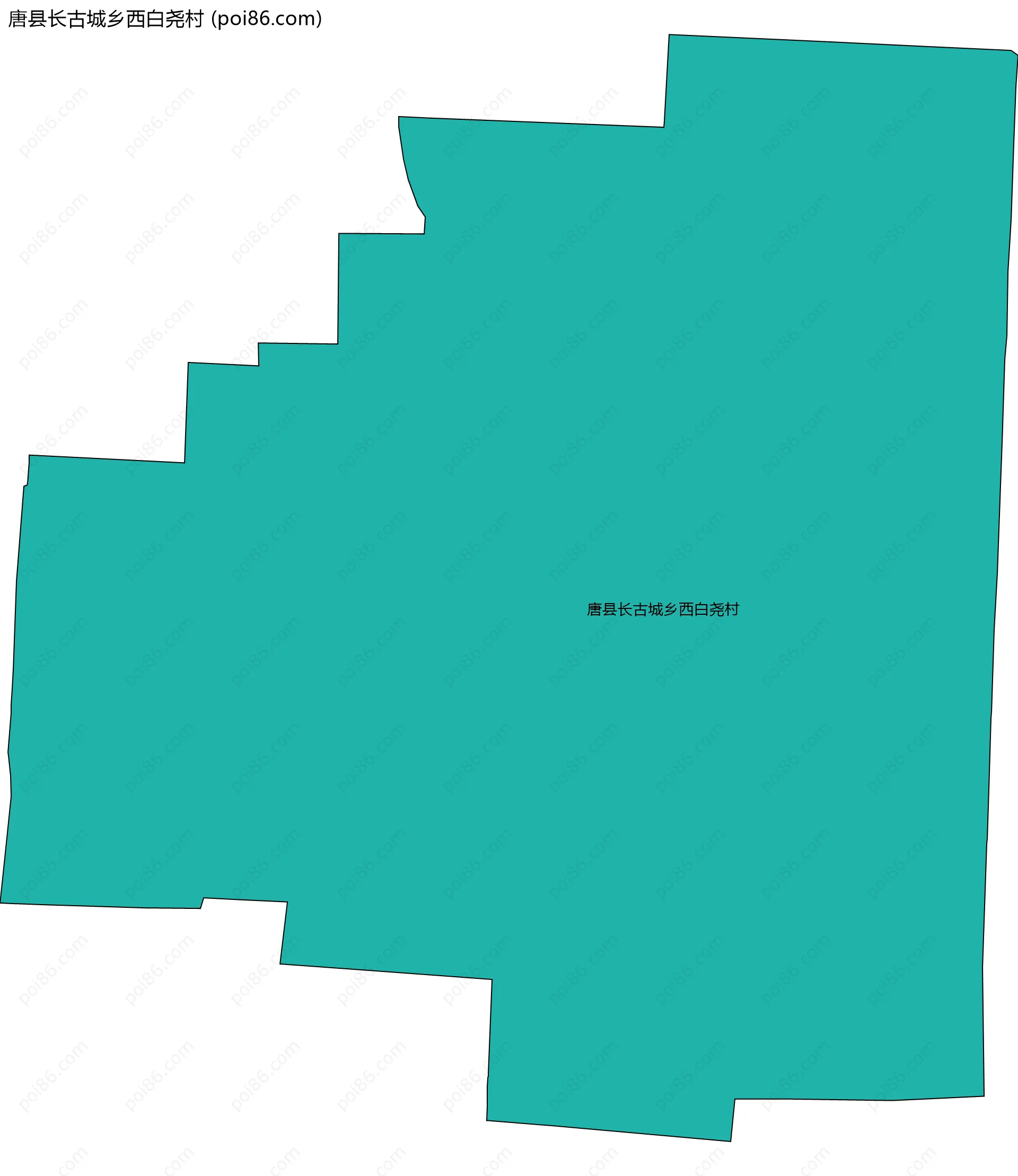 唐县长古城乡西白尧村边界地图