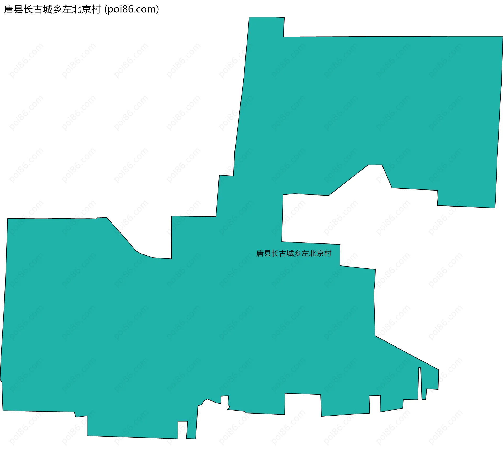唐县长古城乡左北京村边界地图