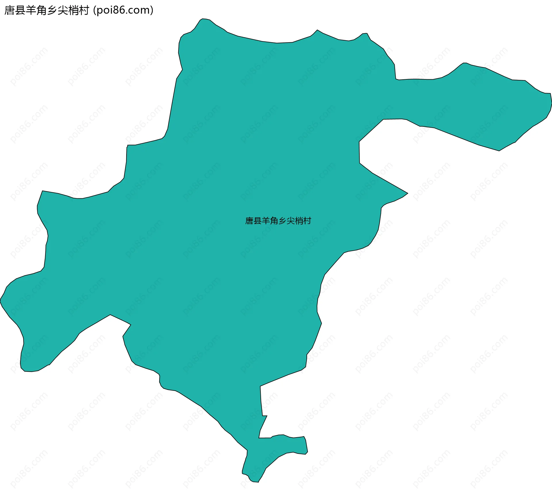 唐县羊角乡尖梢村边界地图